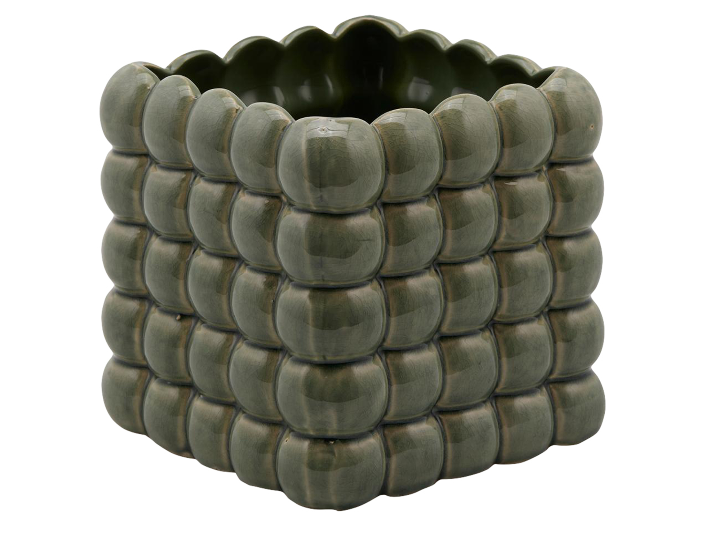 Gefäss Cubo Grün H: 17 cm Edg