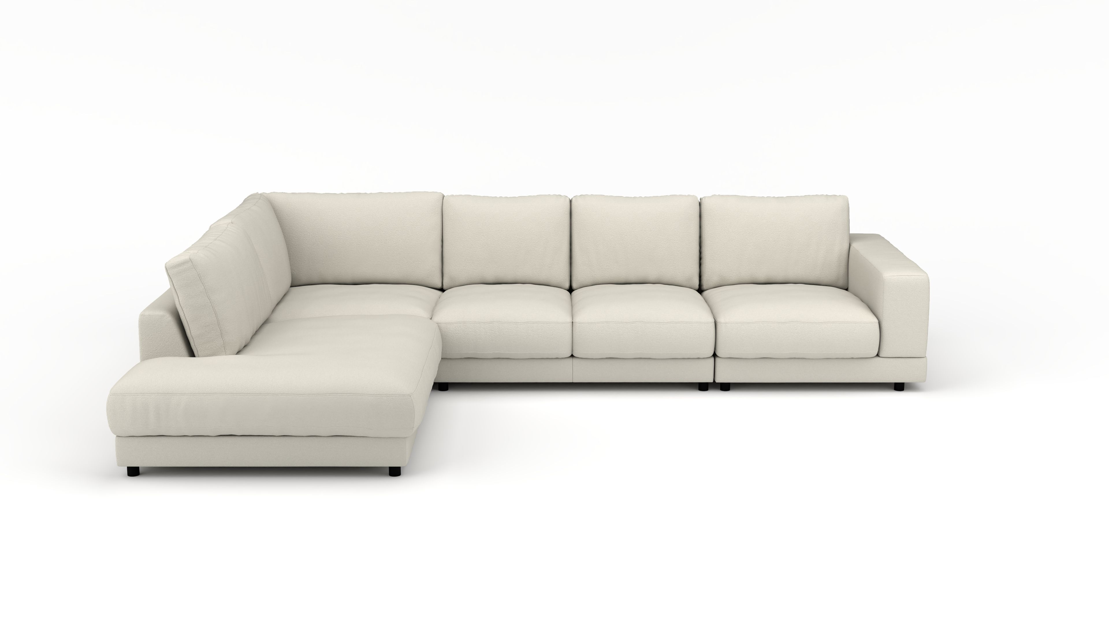 Ecksofa rechts Jupiter UrbanDesign / Farbe: Weiss / Bezugsmaterial: Stoff
