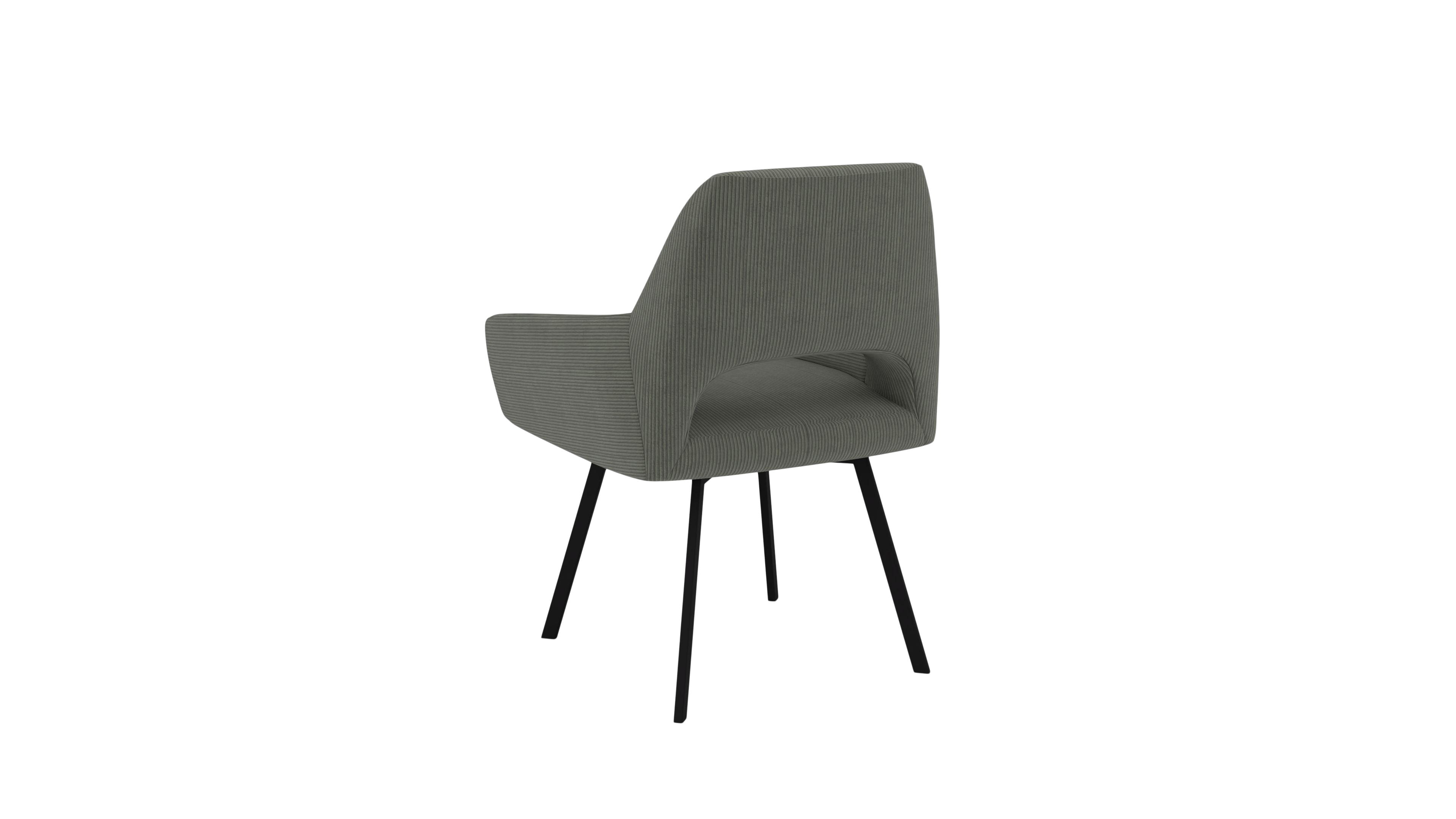 Stuhl Vega - von UrbanDesign | Drehfunktion, Fuss schwarz matt, Stoff forest