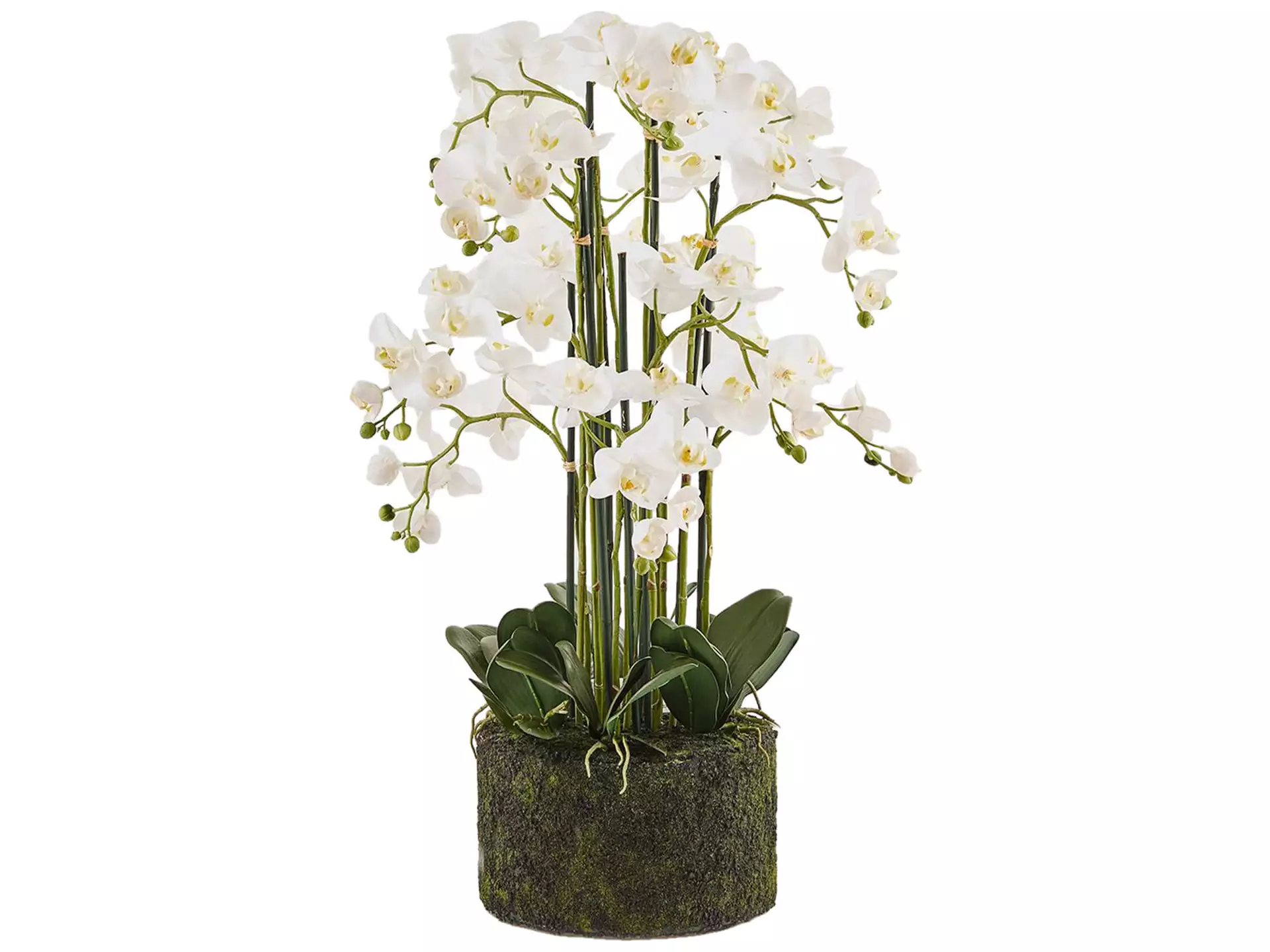 Kunstblumen Orchidee Phalaenopsis Weiss H: 90 cm Edg
