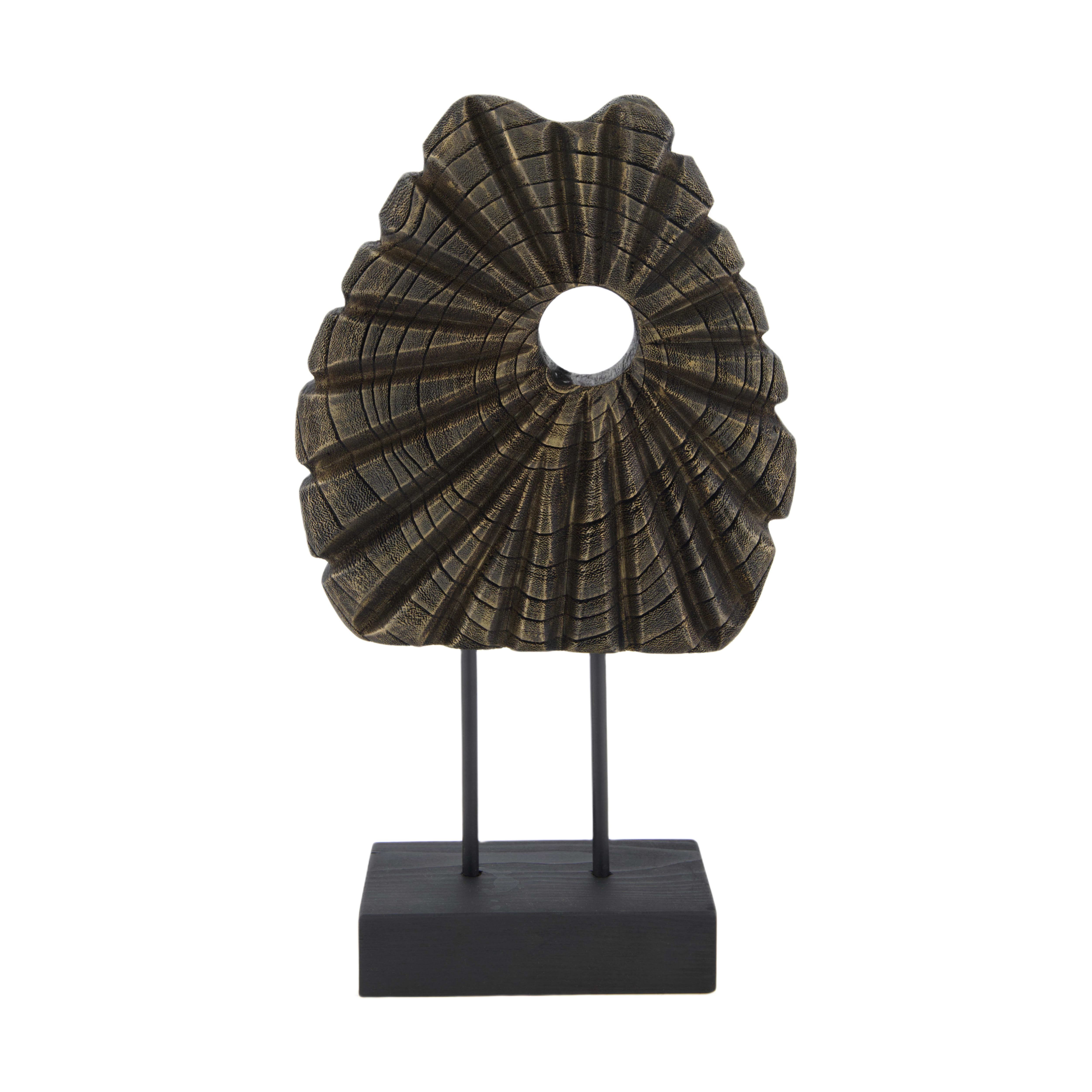 Figur Holz, Schwarz Gold H: 38 cm Decofinder