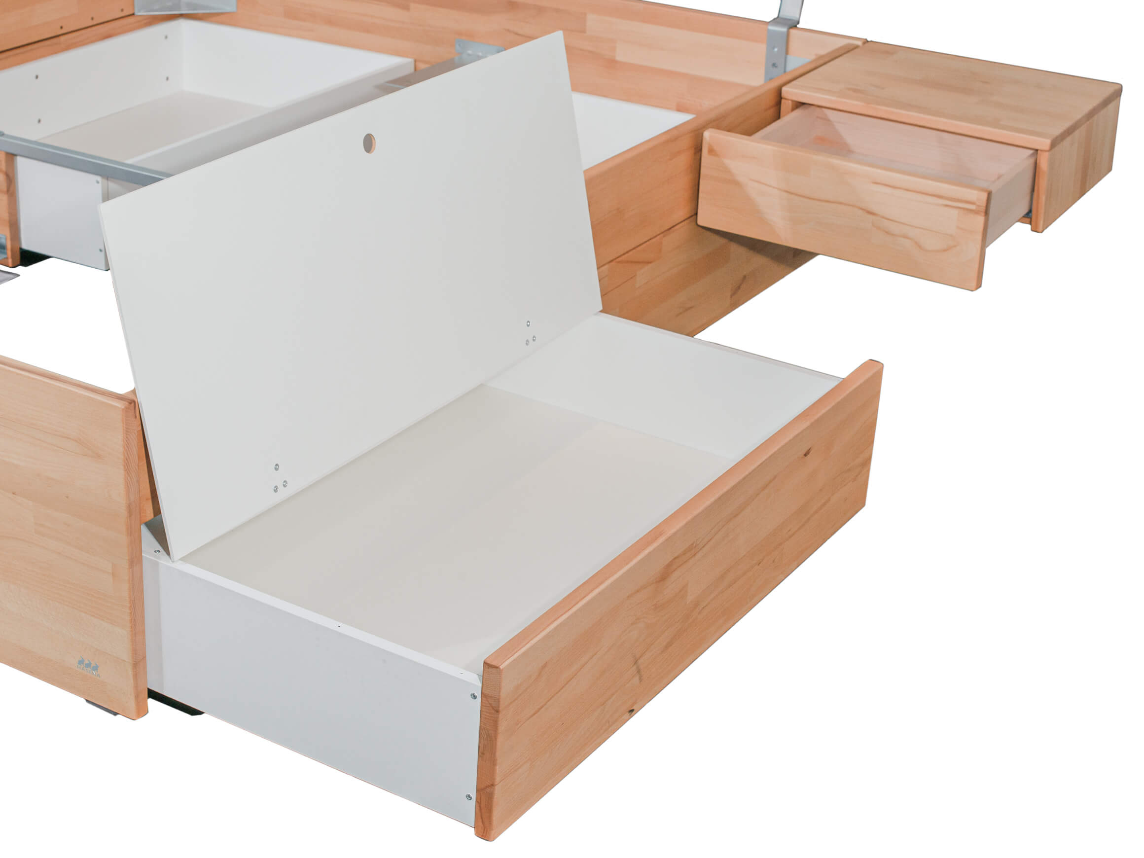 Bett Spazio Hasena / Farbe: Kernbuche