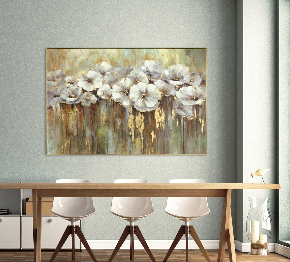 Bild Weisser Mohn mit Gold image LAND / Farbe: Creme-Gold