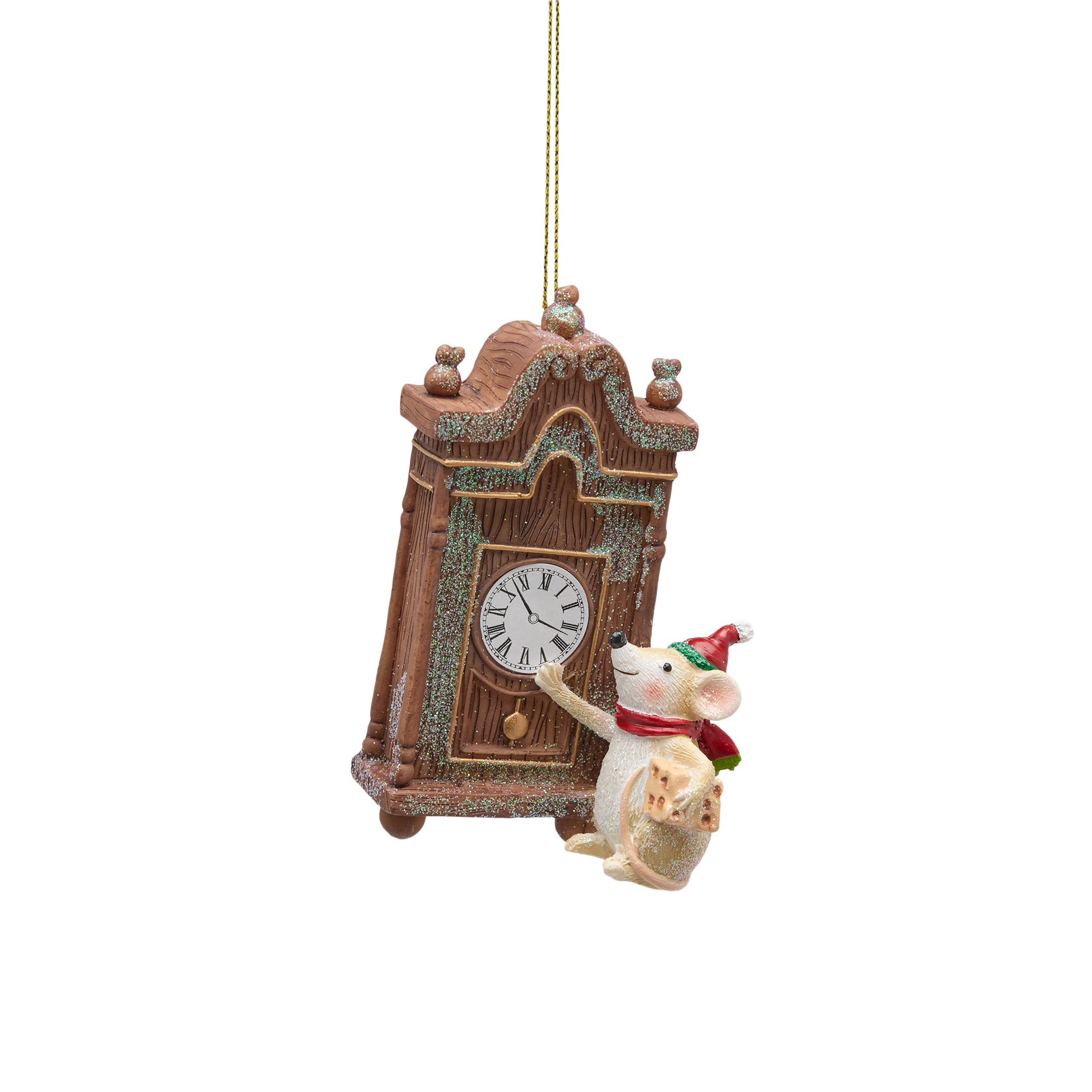 Figur Maus mit Uhr H: 10 cm Edg