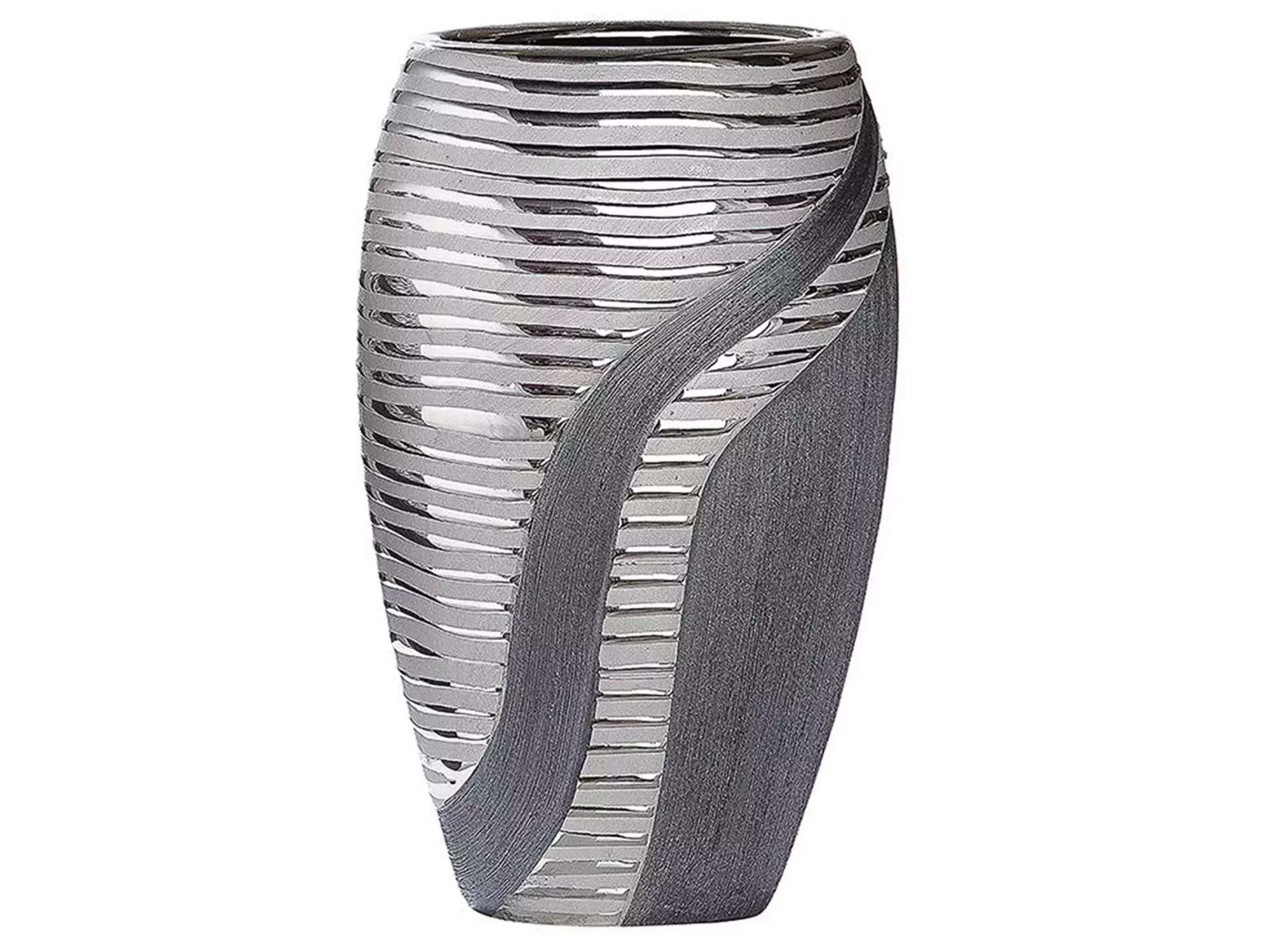 Vase Keramik, Anthrazit Silber H: 25 cm Gilde