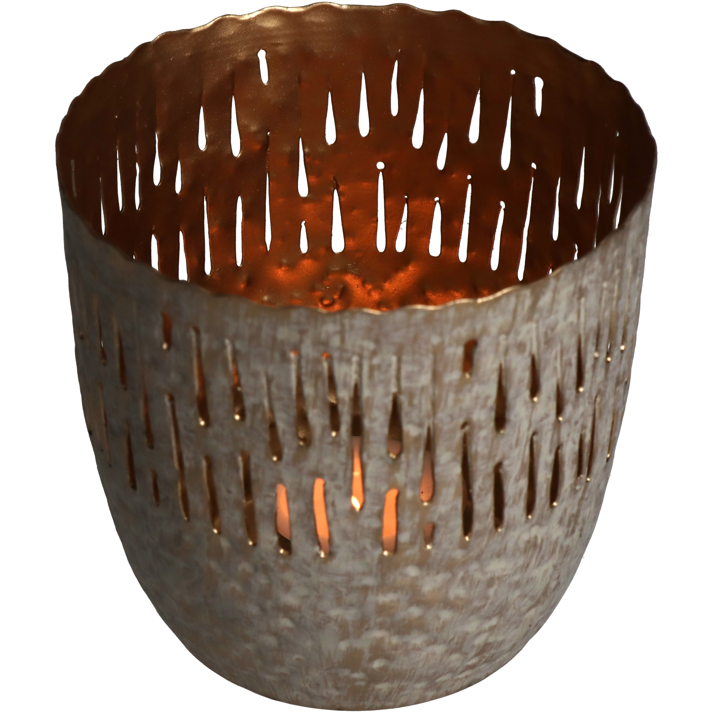 Windlicht Iron, Elfenbein H: 10 cm Kersten