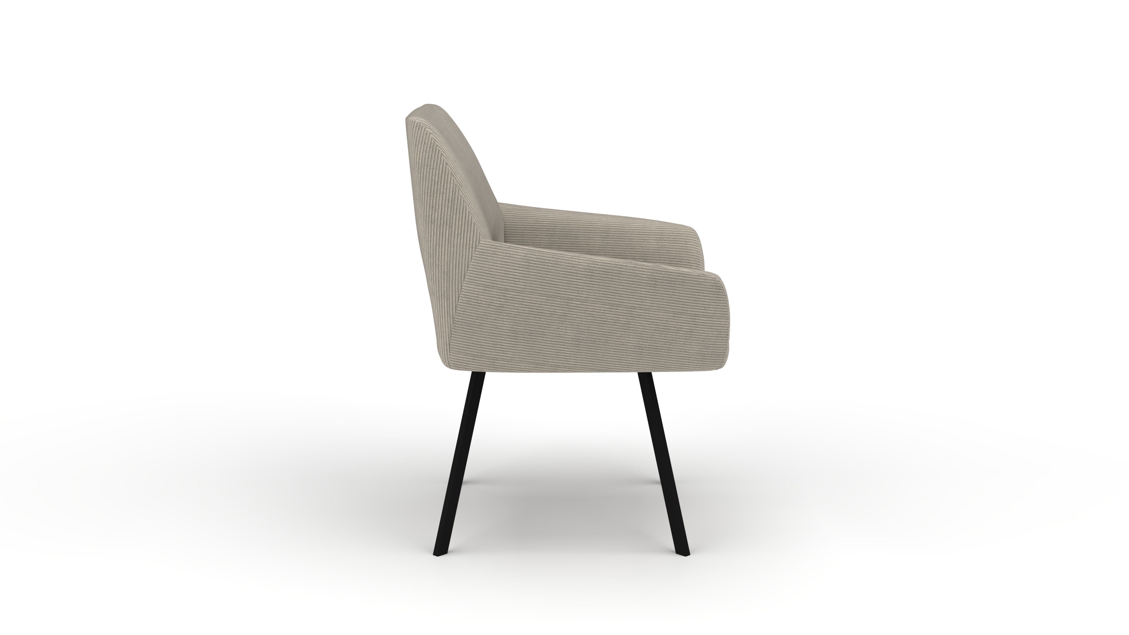 Stuhl Vega - von UrbanDesign | Drehfunktion, Fuss schwarz, Stoff shitake