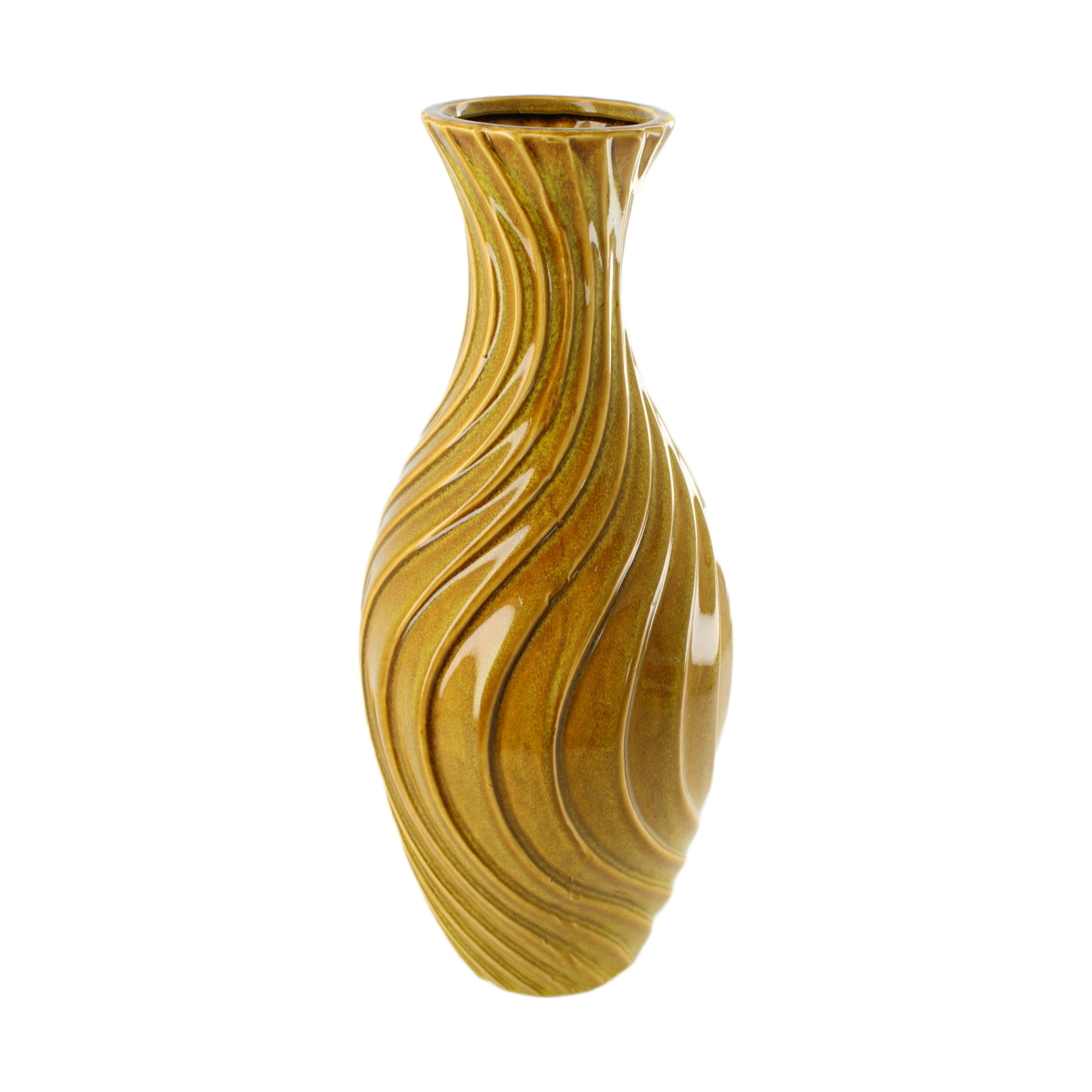 Decofinder Vase Keramik Dunkelgelb  | Schubiger Möbel
