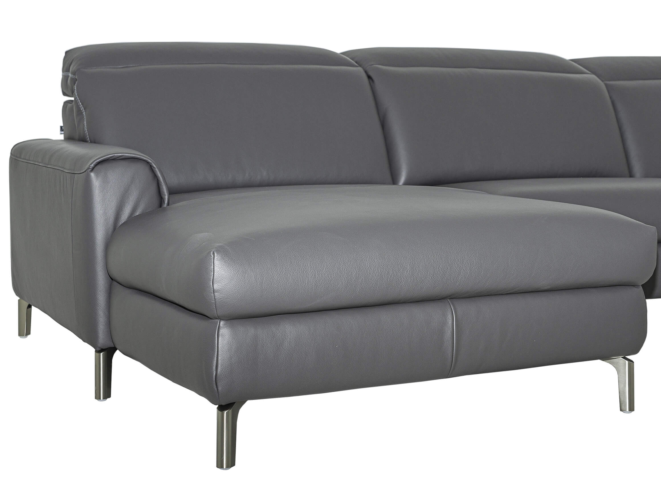 Ecksofa Valeria Rom / Farbe: Carbon / Bezugsmaterial: Leder