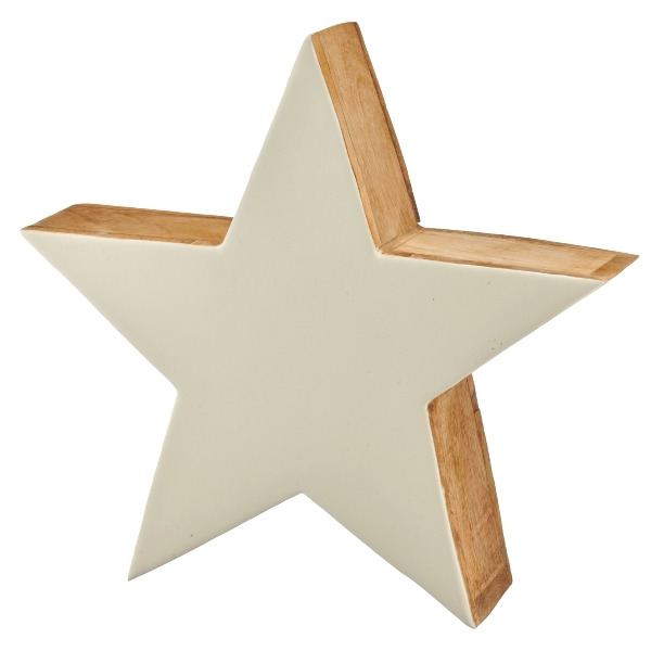 Gasper Weihnachtsschmuck Mangoholz Stern, Weiss  | Schubiger Möbel