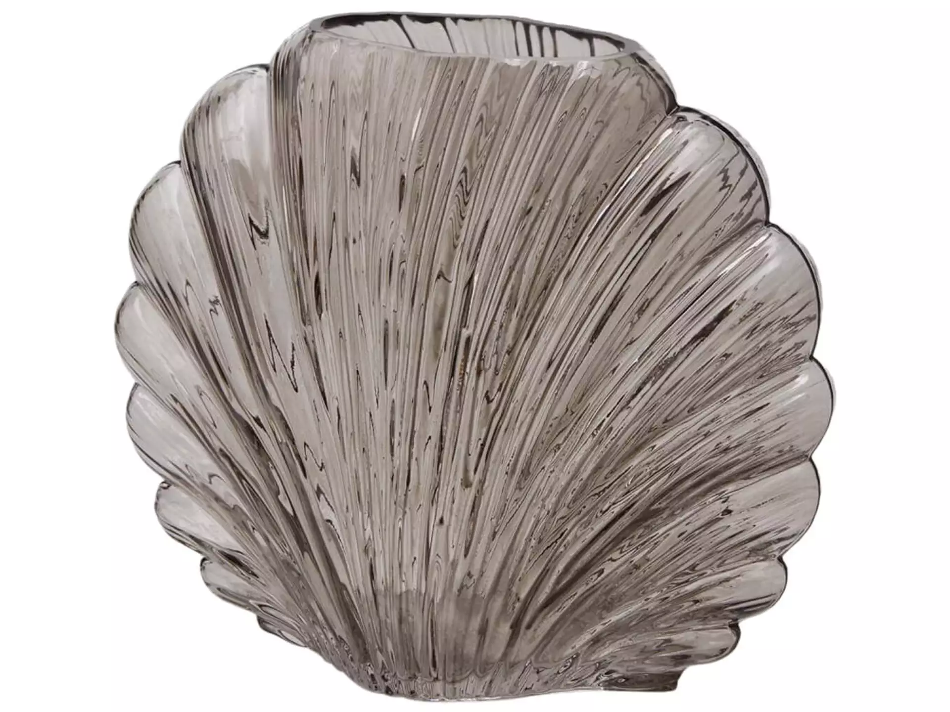 Vase Muschel Grau H: 21 cm Edg / Farbe: Grau