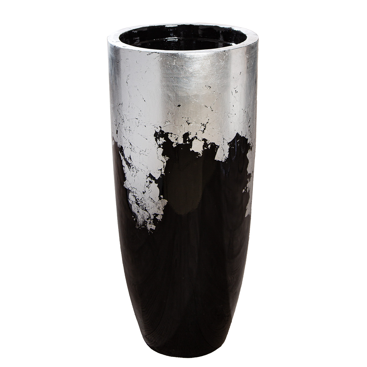 Gilde Pflanzengefäss Konus, Fiberglas, Schwarz H: 80 cm  | Schubiger Möbel