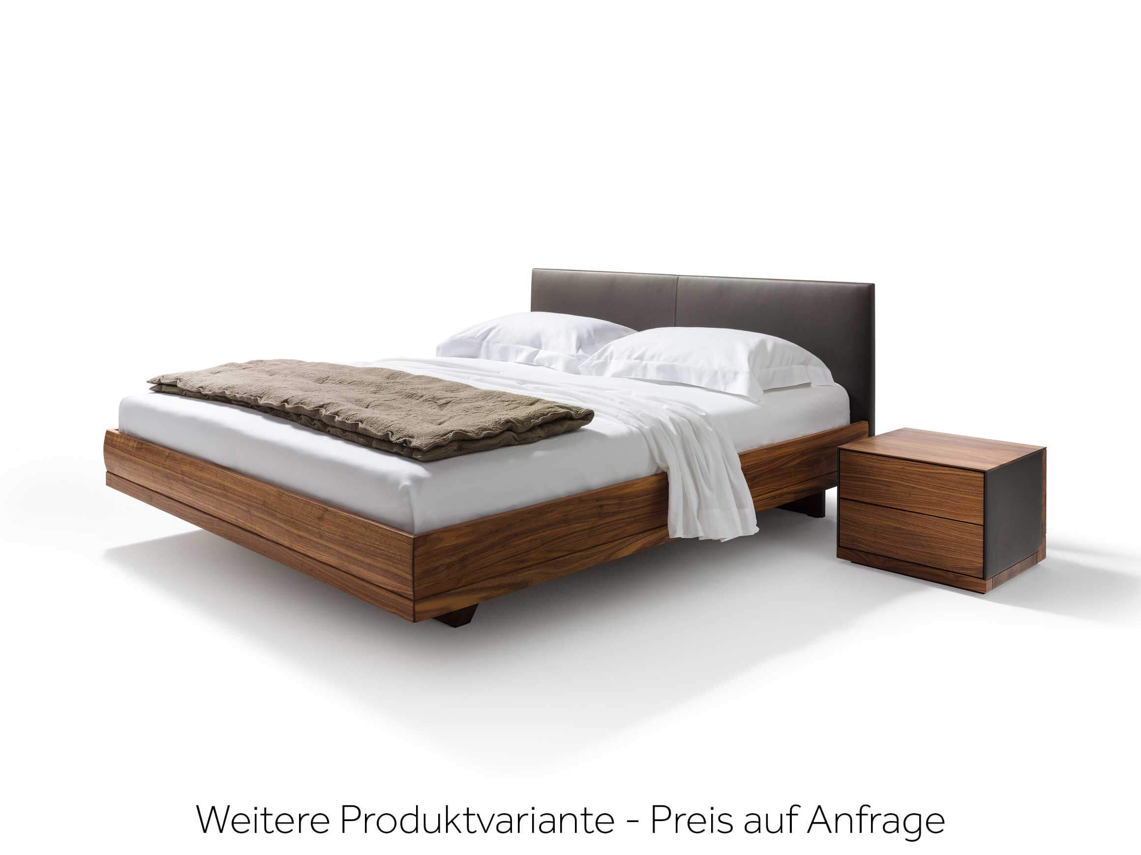 Bett Riletto Team 7 / Farbe: Holzfarbig, Grau / Material:
