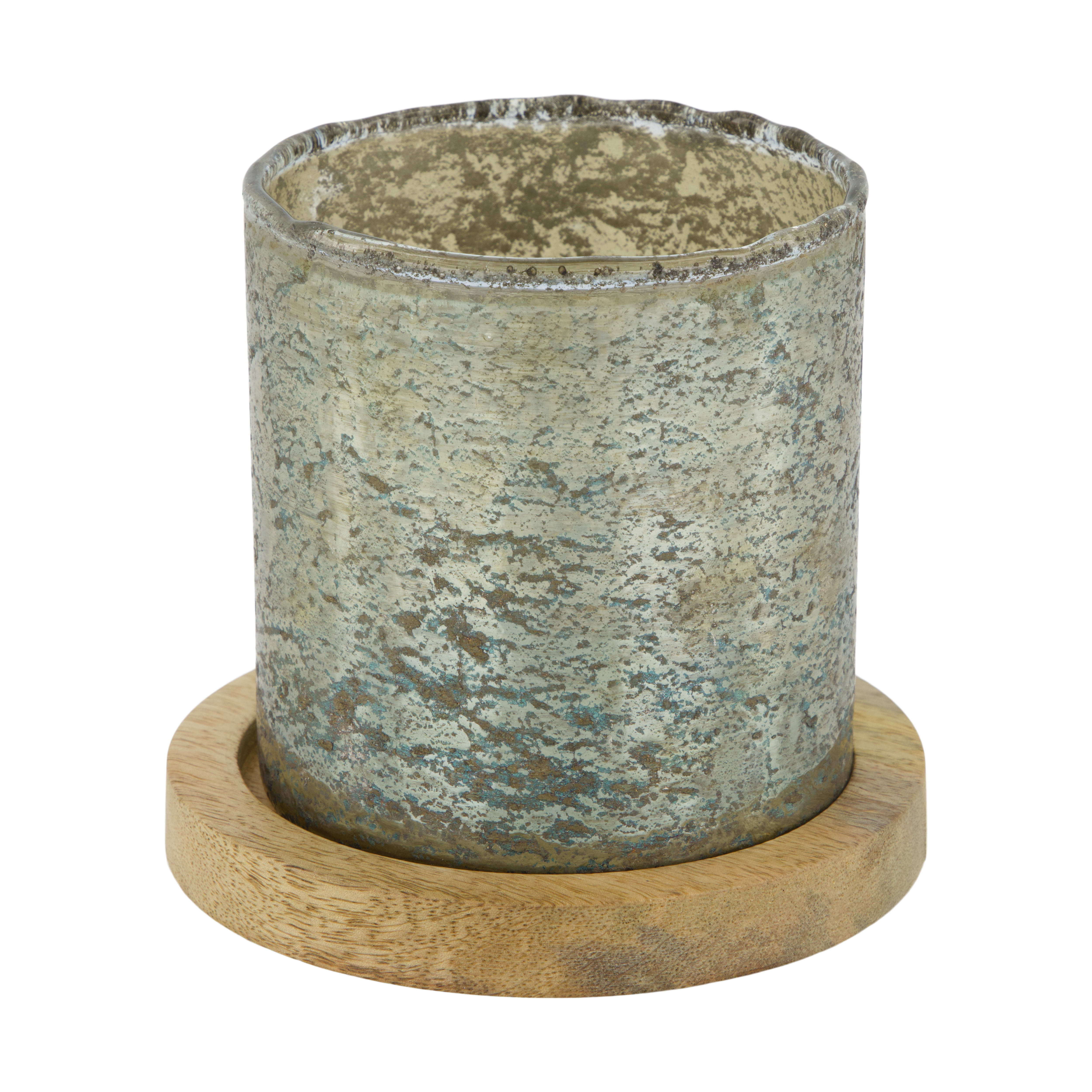 Windlicht Raron, Glas Antik-Look, Gold Decofinder