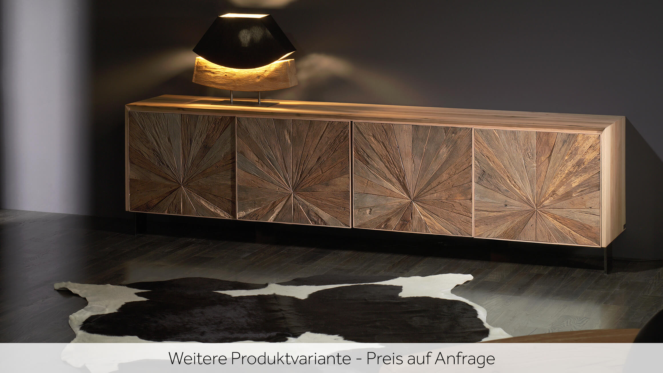 Sideboard Vinci, Eiche Antik, 4 Türen, b 240 cm t 45 cm h 69 cm