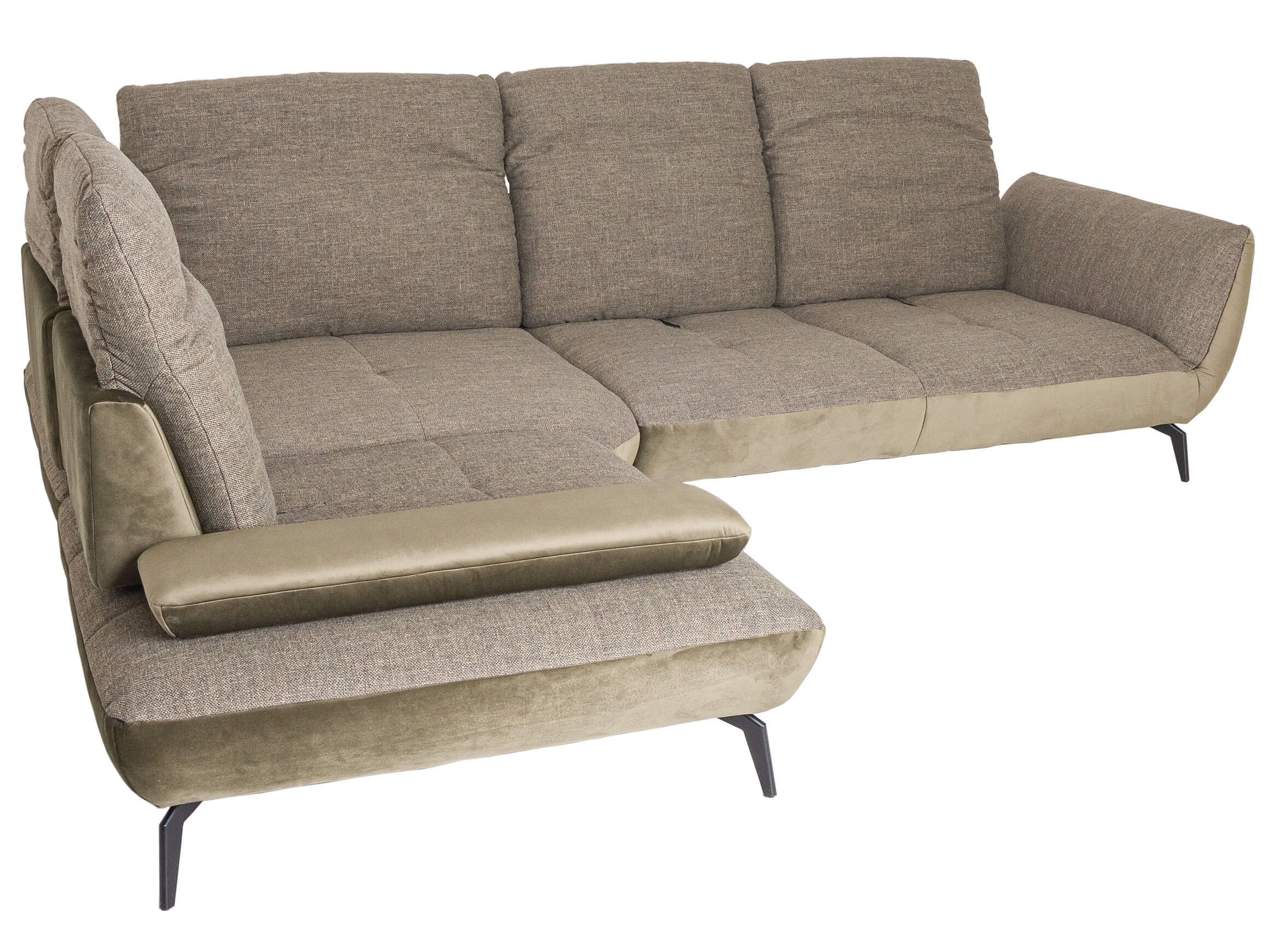 Ecksofa Nebraska Steinpol / Farbe: Khaki Olive