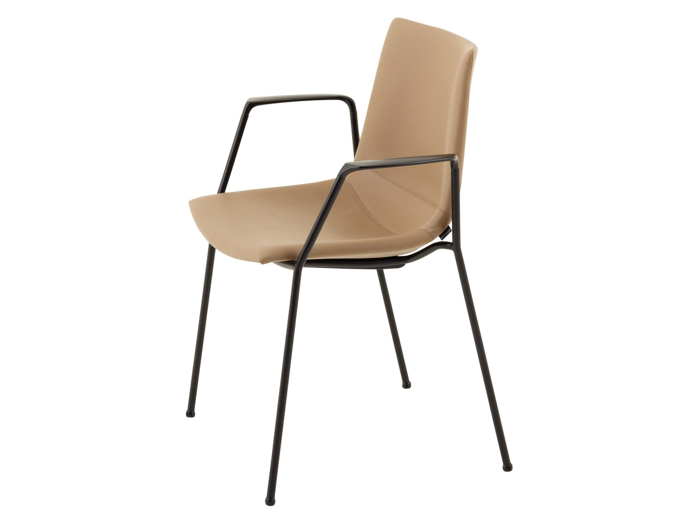 Stuhl Nava mit Armlehnen Girsberger / Farbe: Schlamm, Material: