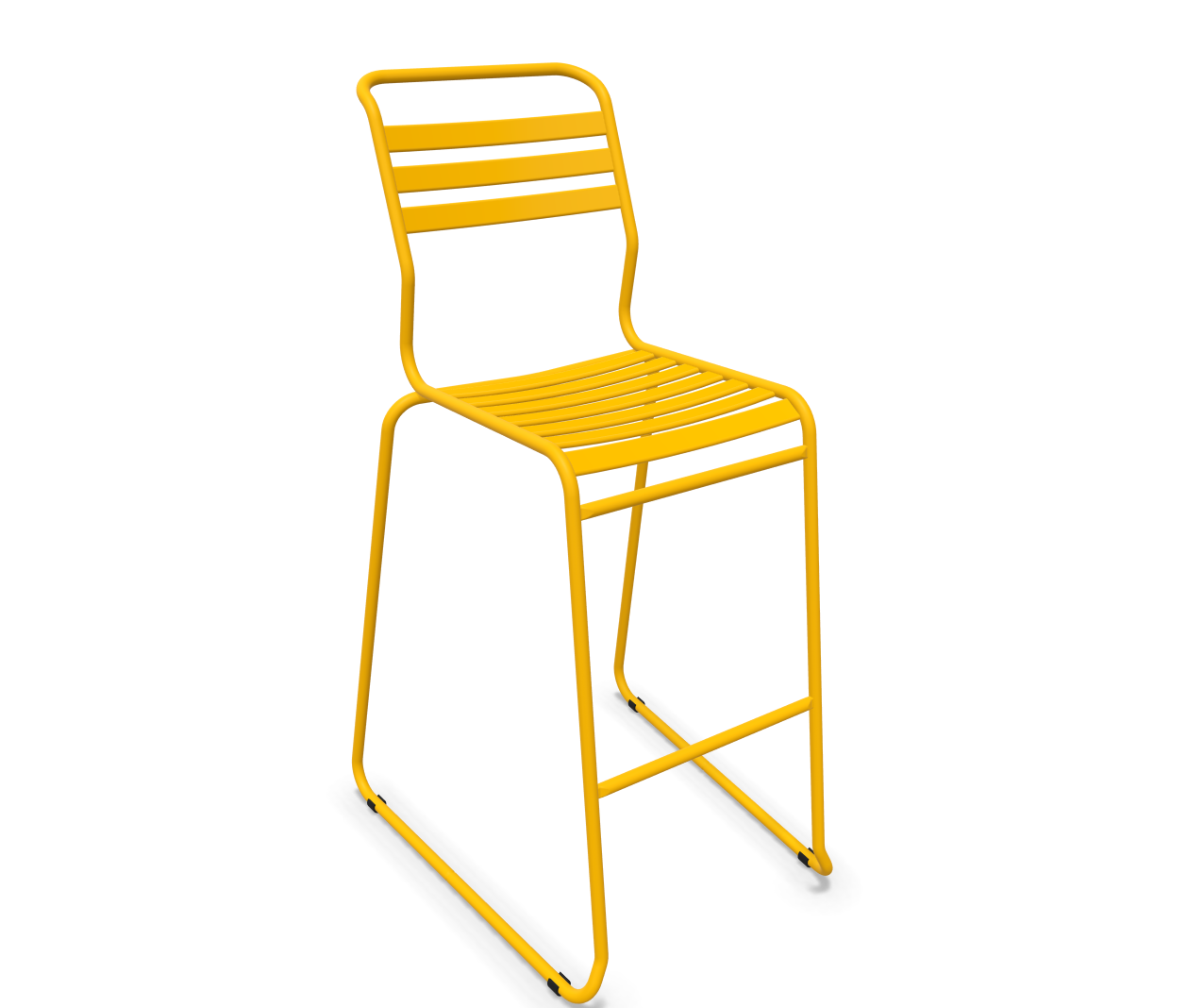 Schaffner Bar-Kufen-Lättlistuhl Säntis Gelb | Schubiger Möbel