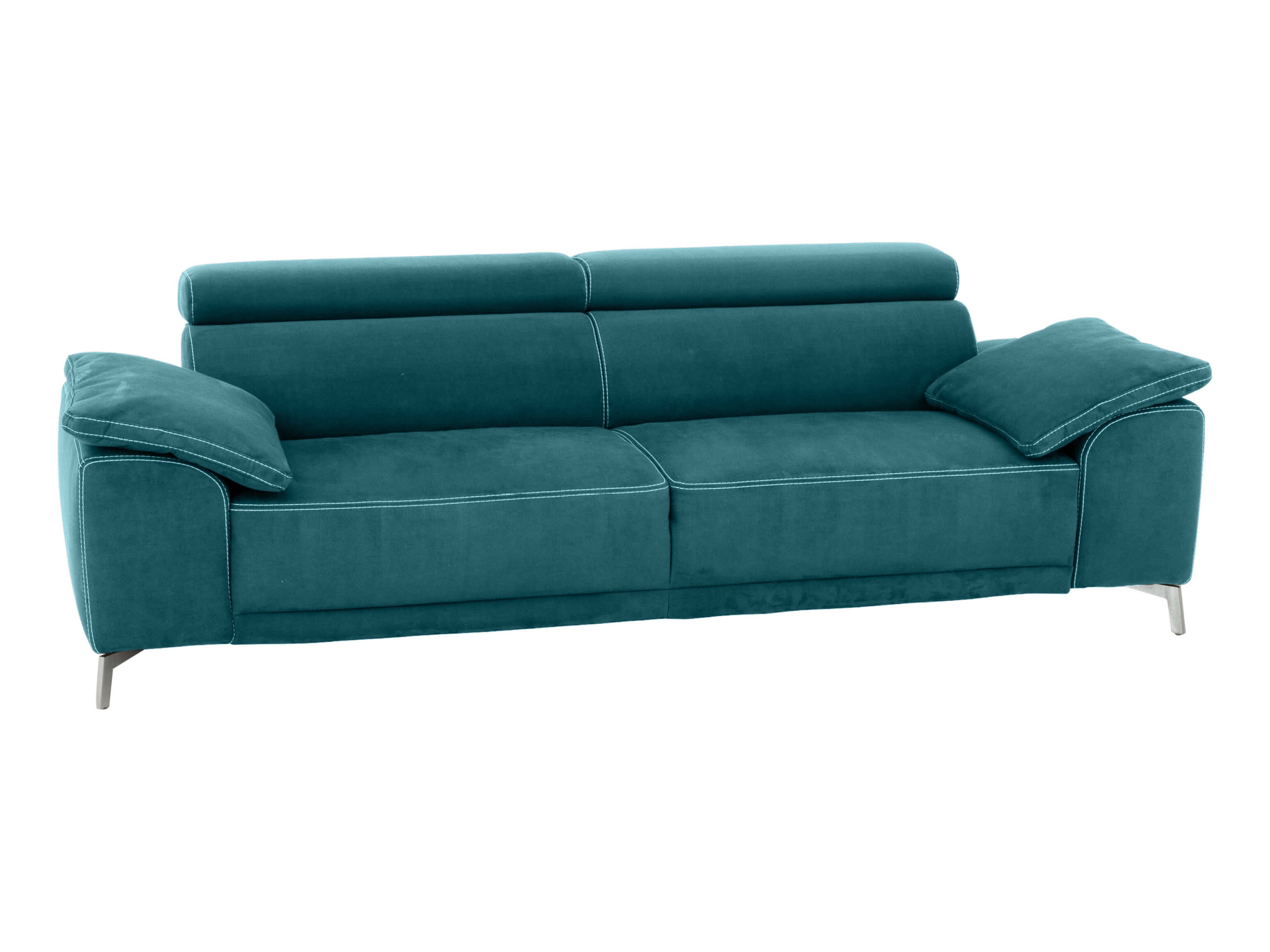 Sofa Lucio Basic B: 242 cm Candy / Farbe: Petrol / Material: Stoff Basic