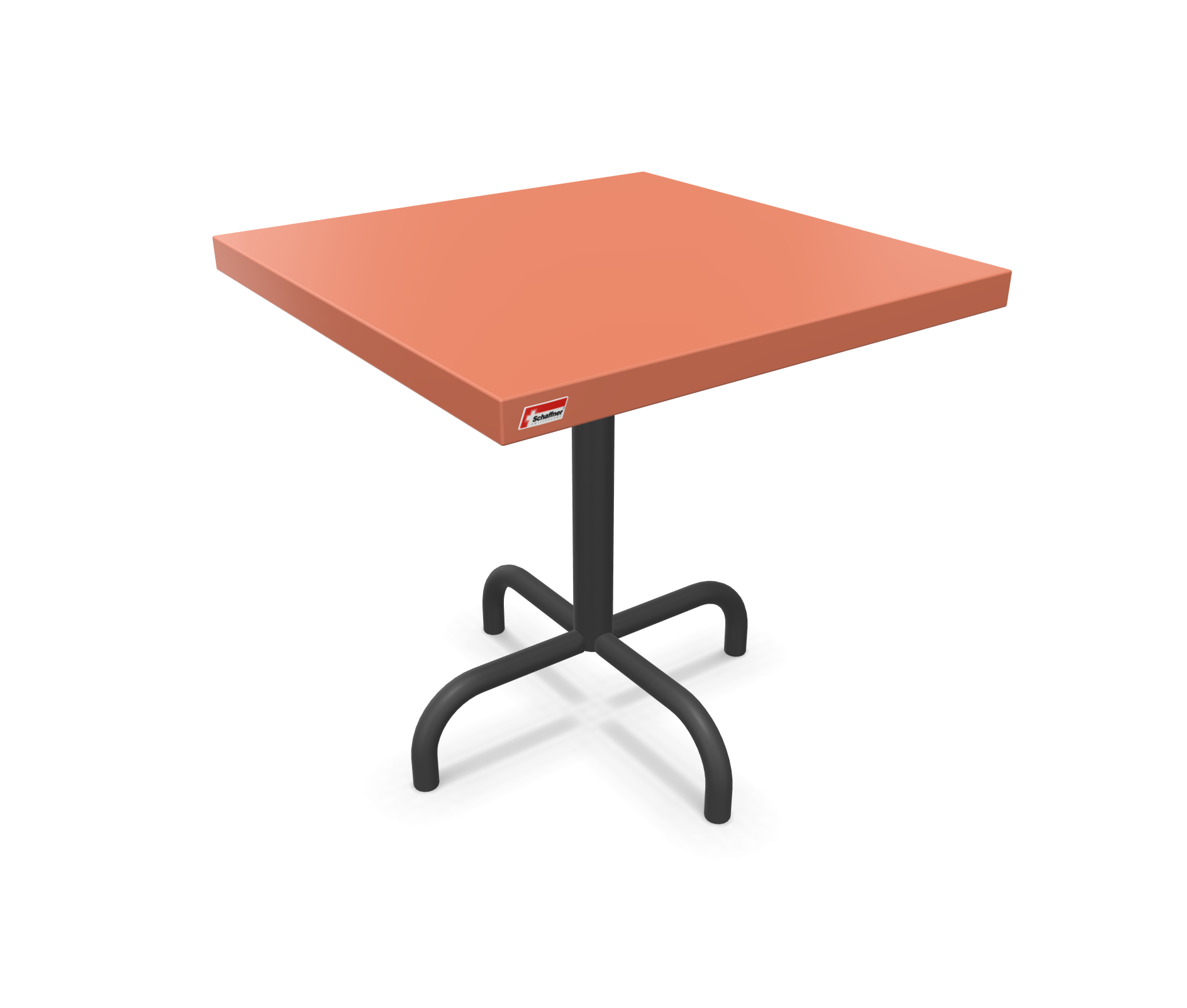 Metall-Beistelltisch Säntis Quadratisch von Schaffner / Farbe: Terracotta / Grösse: 50 x 50 cm