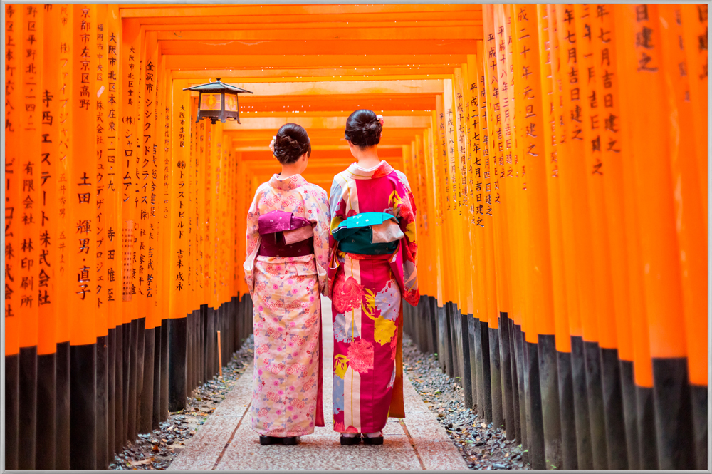 Bild mit Rahmen 2 Japanerinnen image LAND