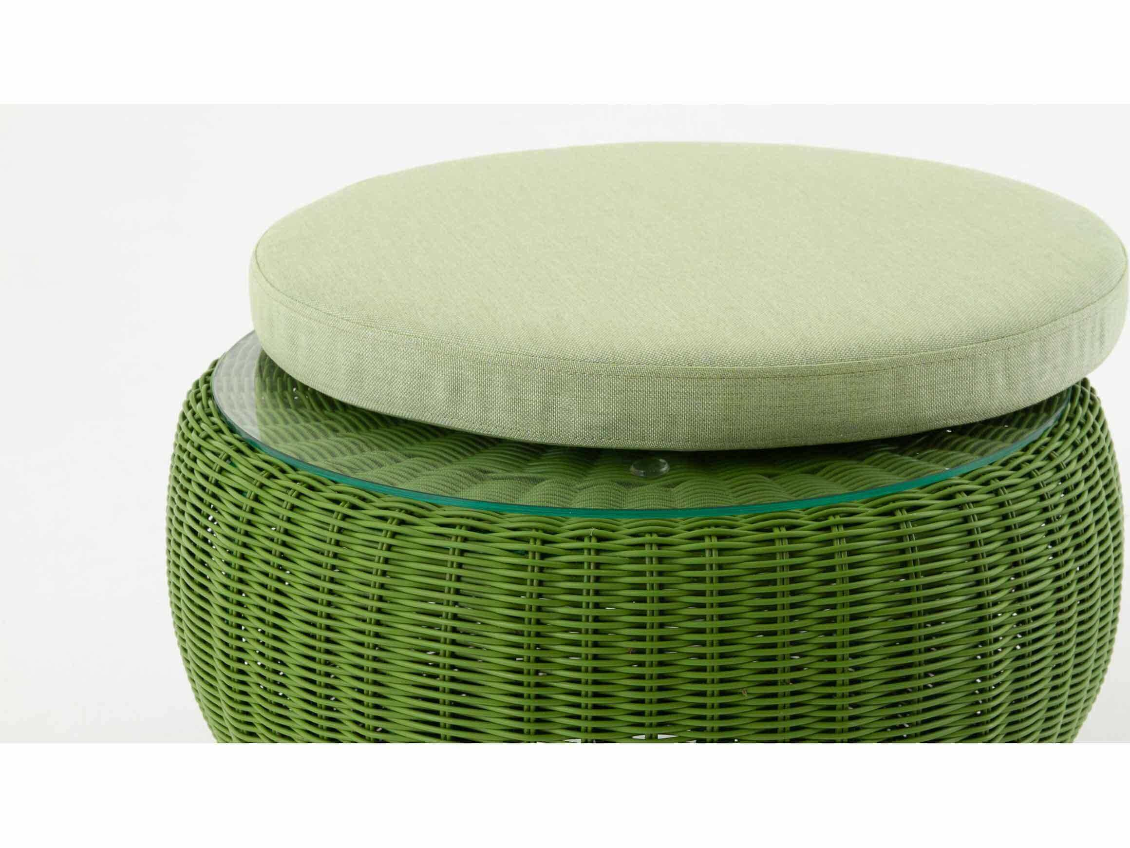 Clubtisch Anny Angelique von Stern, Glasplatte, Aluminium-Geflecht Grün,