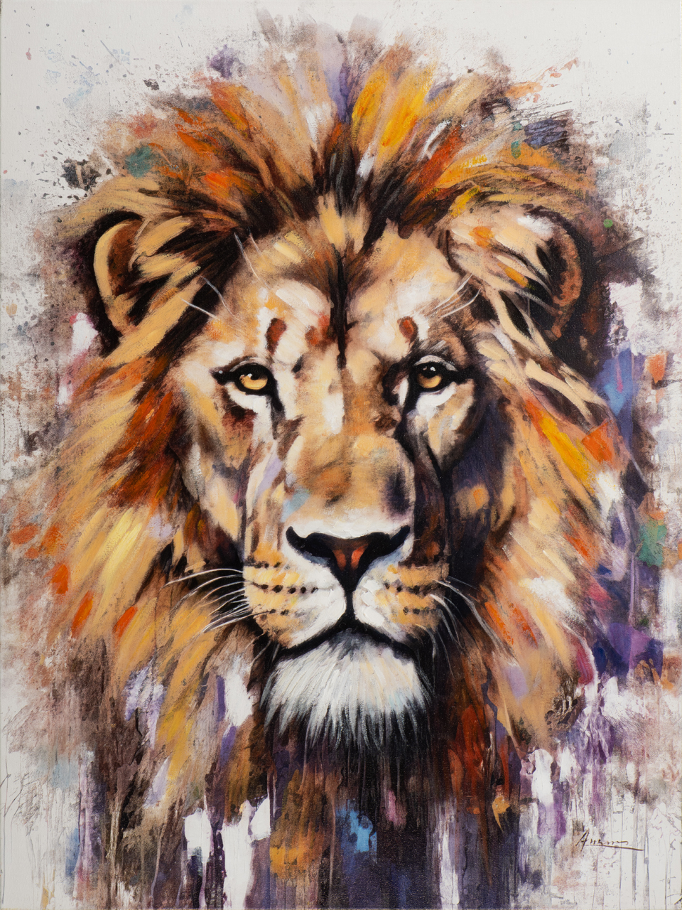 Gemälde-Impressive Lion-image LAND
