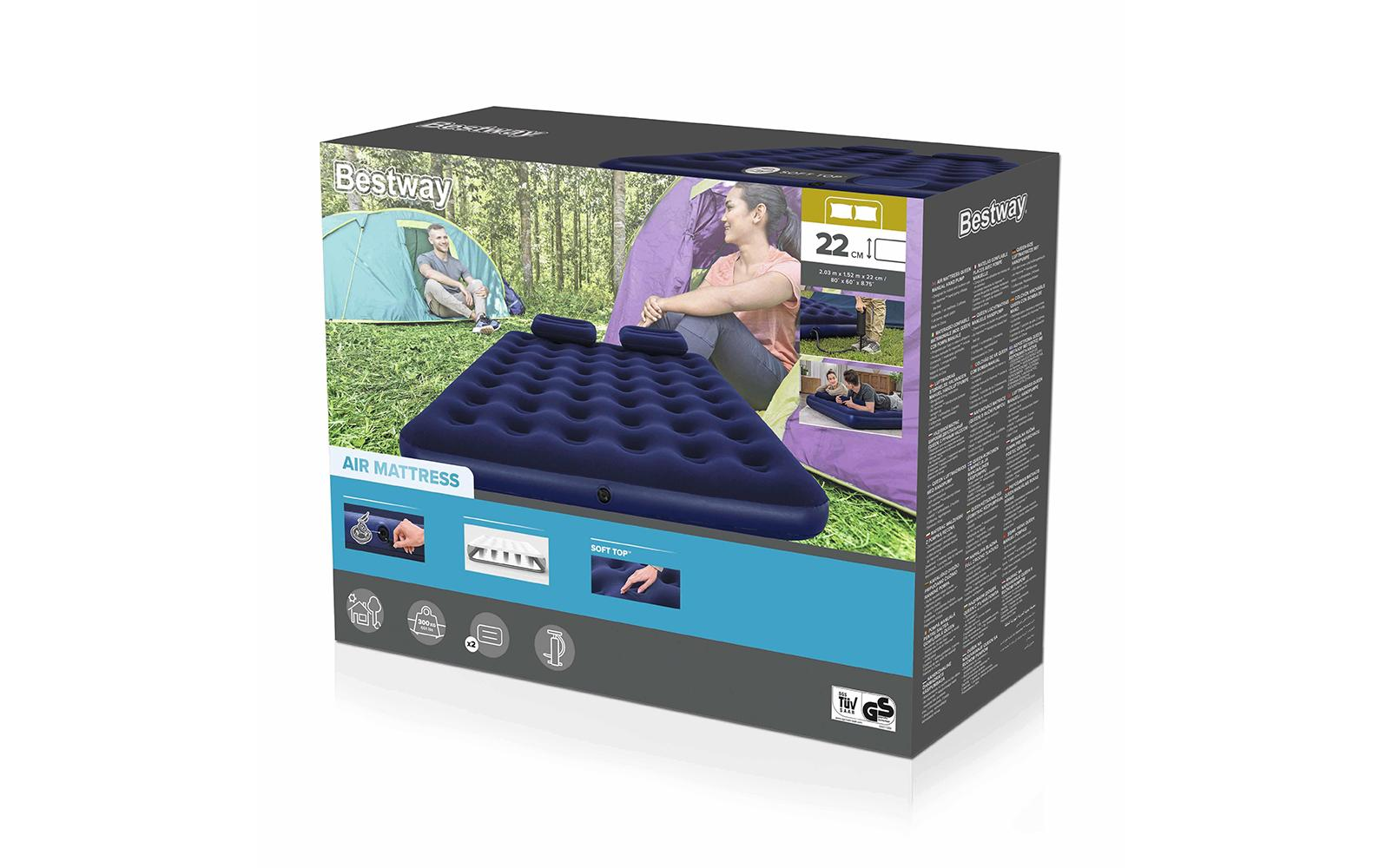Luftbett Queen Blau, 203x152 cm – ideal als Gästebett