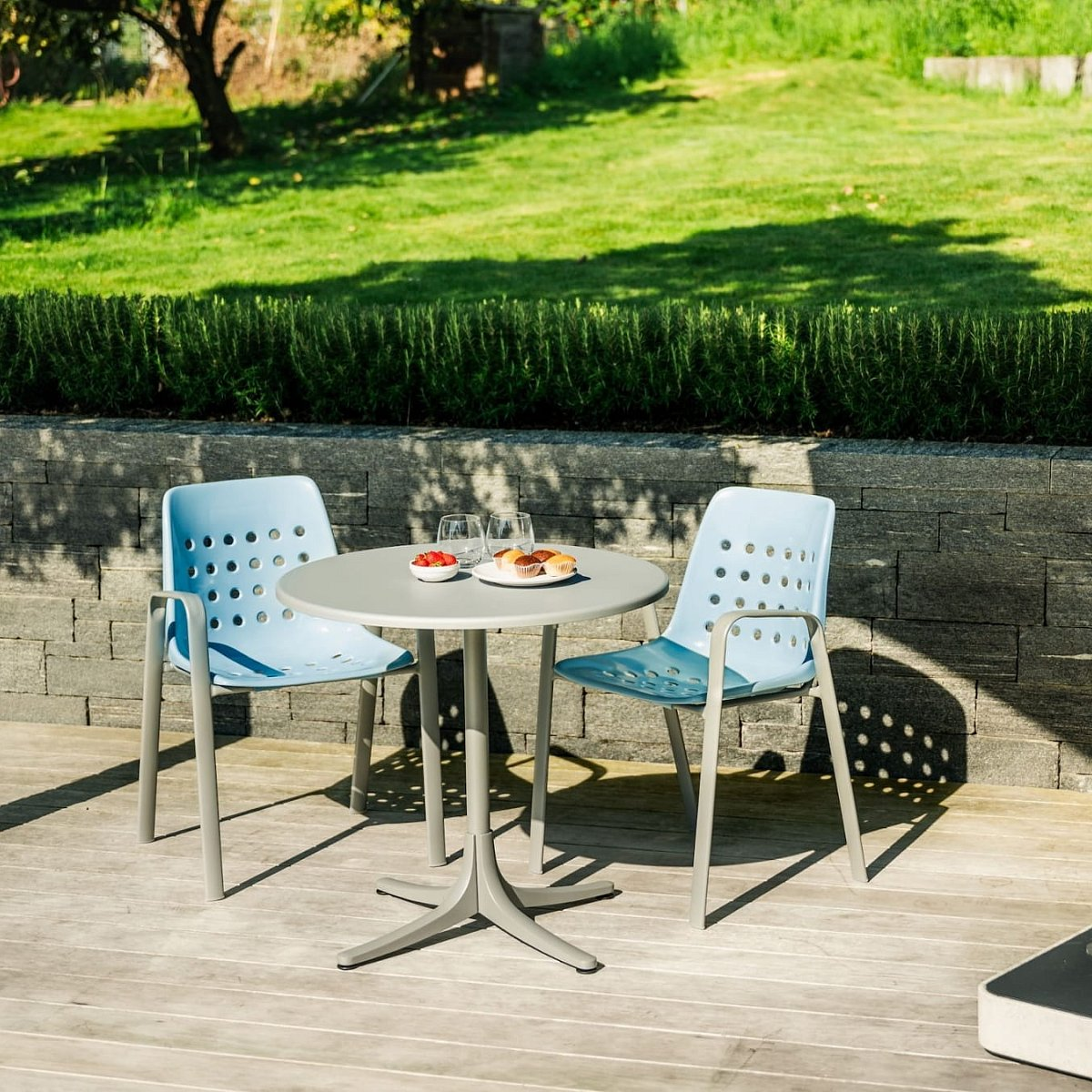 Schalen-Stuhl Bermuda von Schaffner / Farbe: Blau / Grösse: 49 x 52 cm