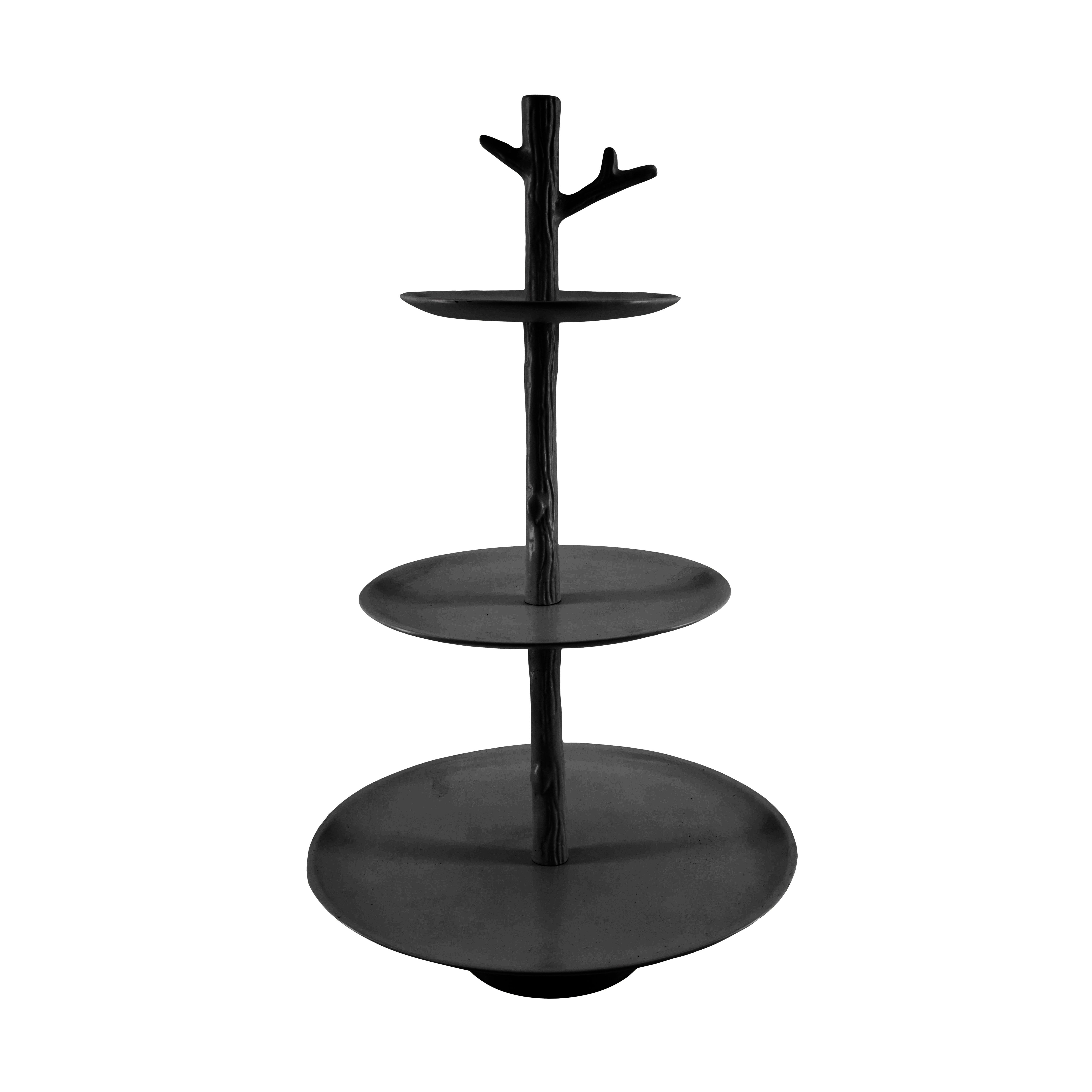 Etagere 3-lagig, Aluminium, Schwarz Decofinder