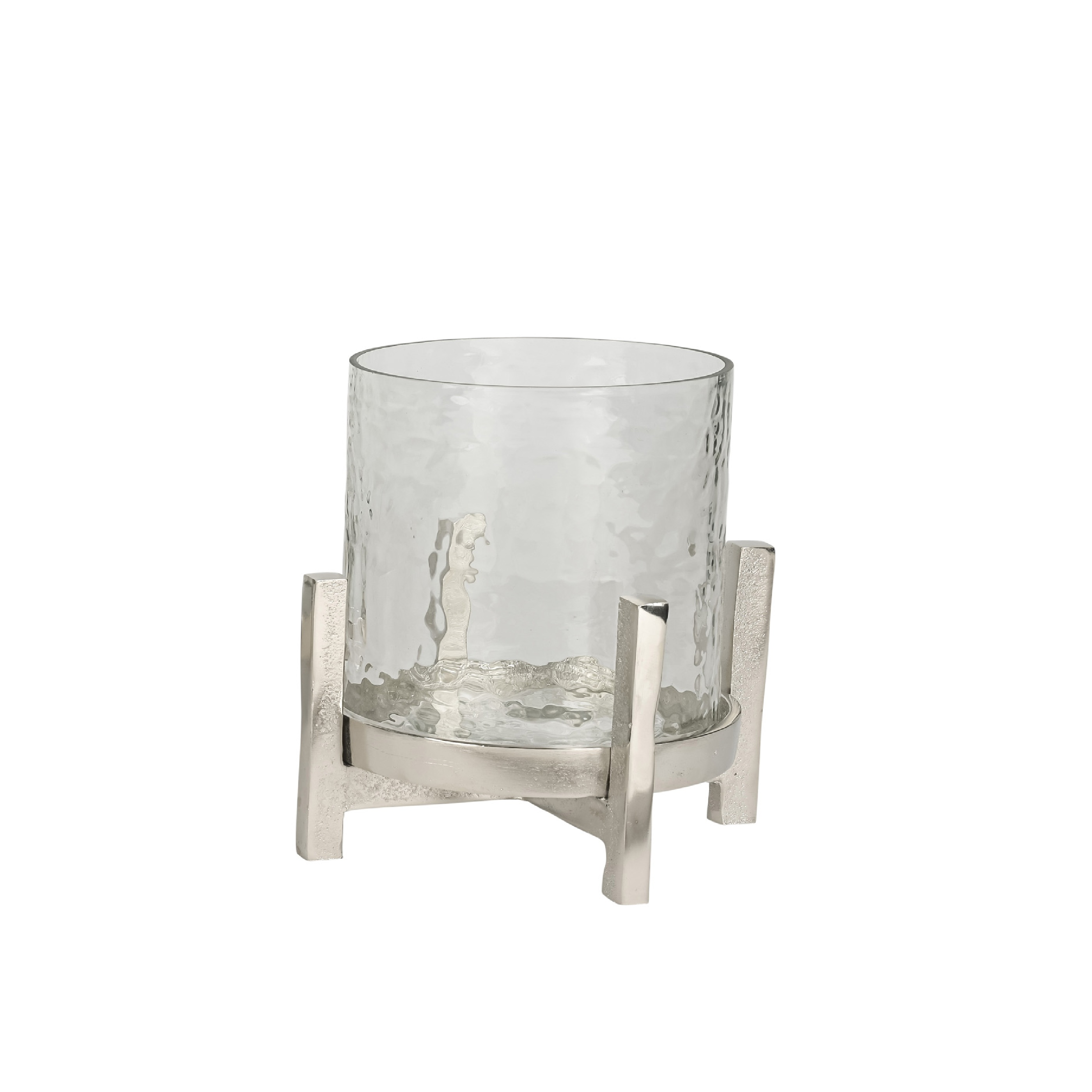 Decofinder Windlicht Hadir, Aluguss mit Glas, D: 16 cm  | Schubiger Möbel
