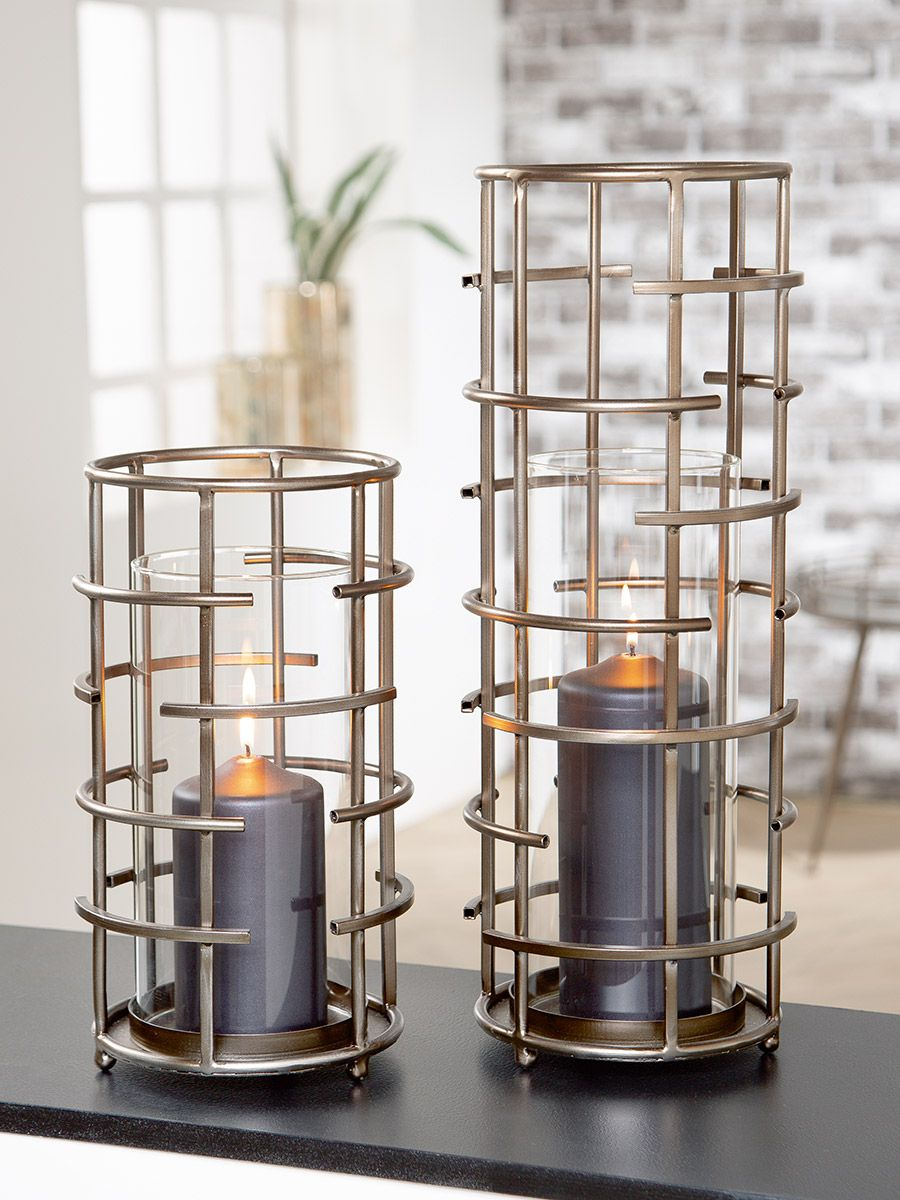 Windlicht Loft, Silber H: 47 cm Gilde