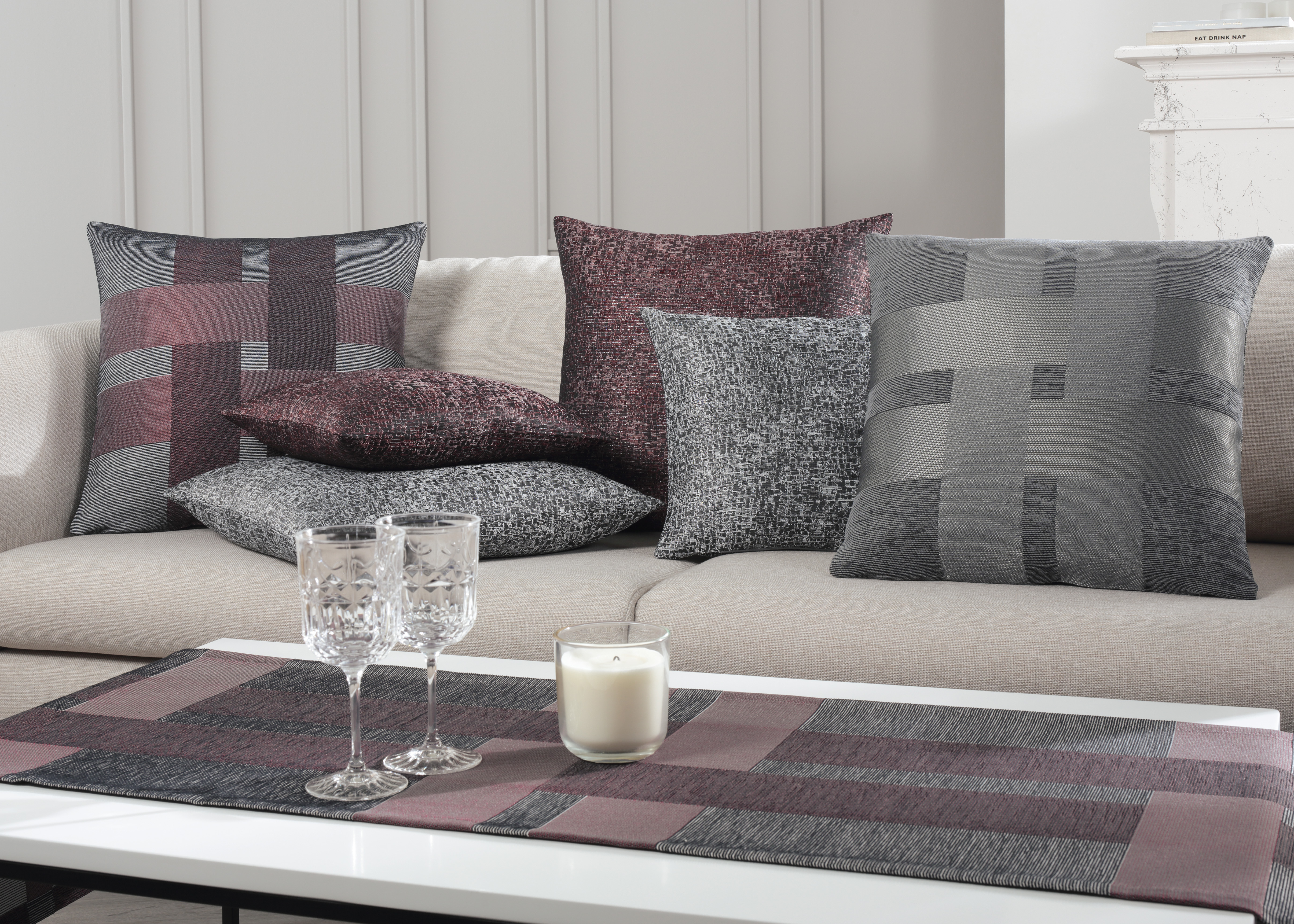 Kissenhülle Larino Anthrazit B: 50 cm Gözze Ambiente Trendlife