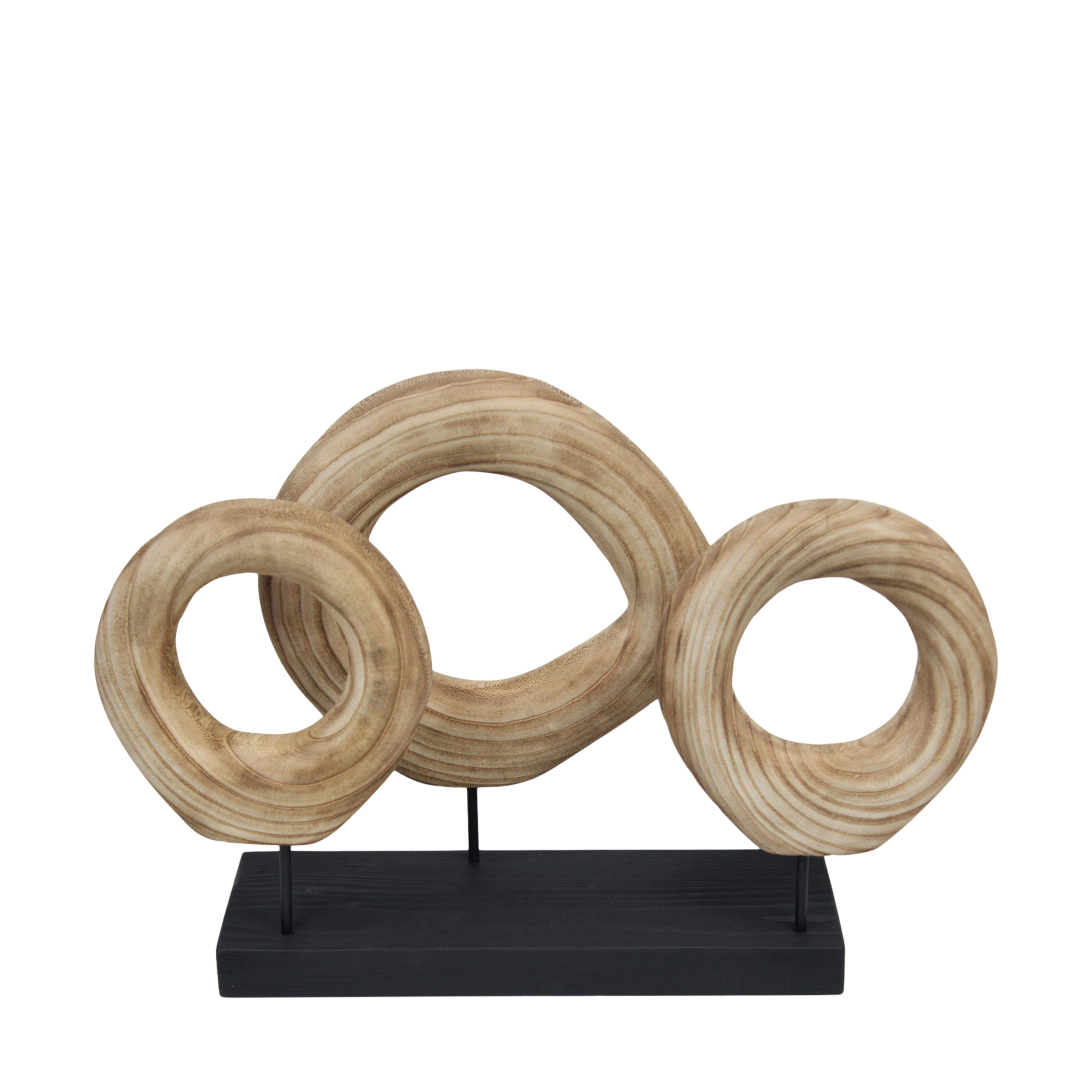 Objekt 3er Holzring, Natur-Schwarz Decofinder