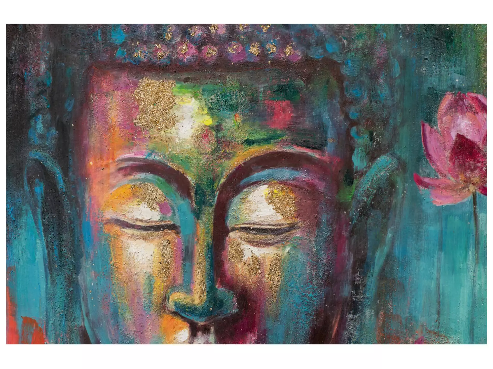 Bild Bunter Buddha mit Dahlie image LAND