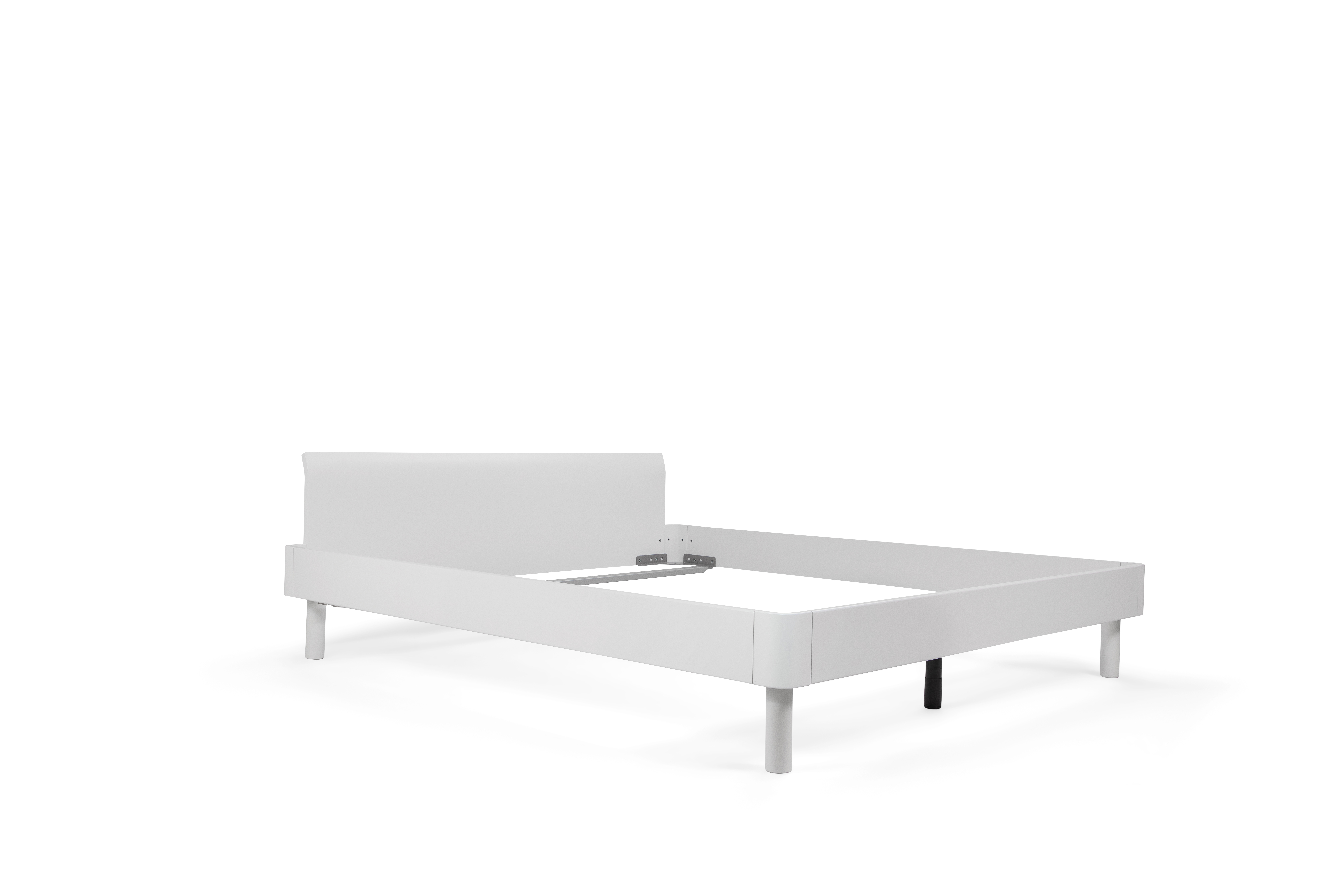 Bett Lenco, Buche Furniert Naturweiss, Holzfüsse, b 95