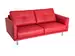 Sofa Moris B: 178 cm Intertime / Farbe: Rot / Bezugsmaterial: Leder