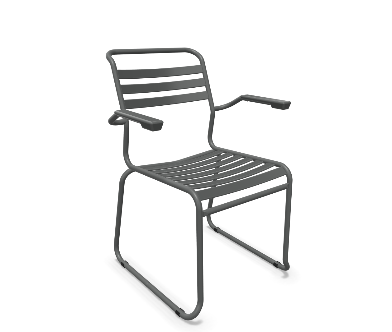 Schaffner Kufen-Lättli-Stuhl Säntis mit Lehne Grau | Schubiger Möbel