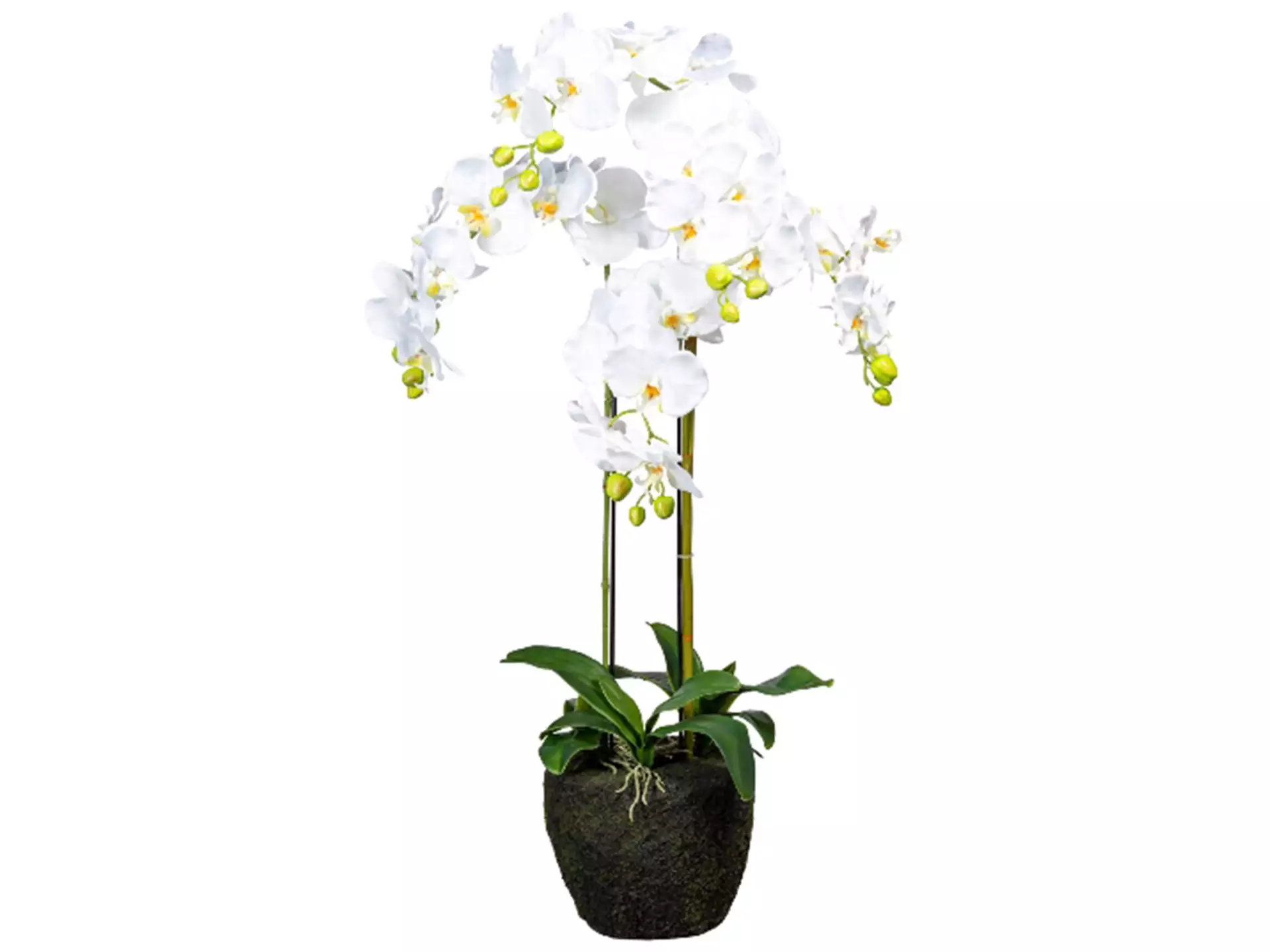 Kunstpflanze Orchidee Weiss mit Ballen H: 10 cm Gasper