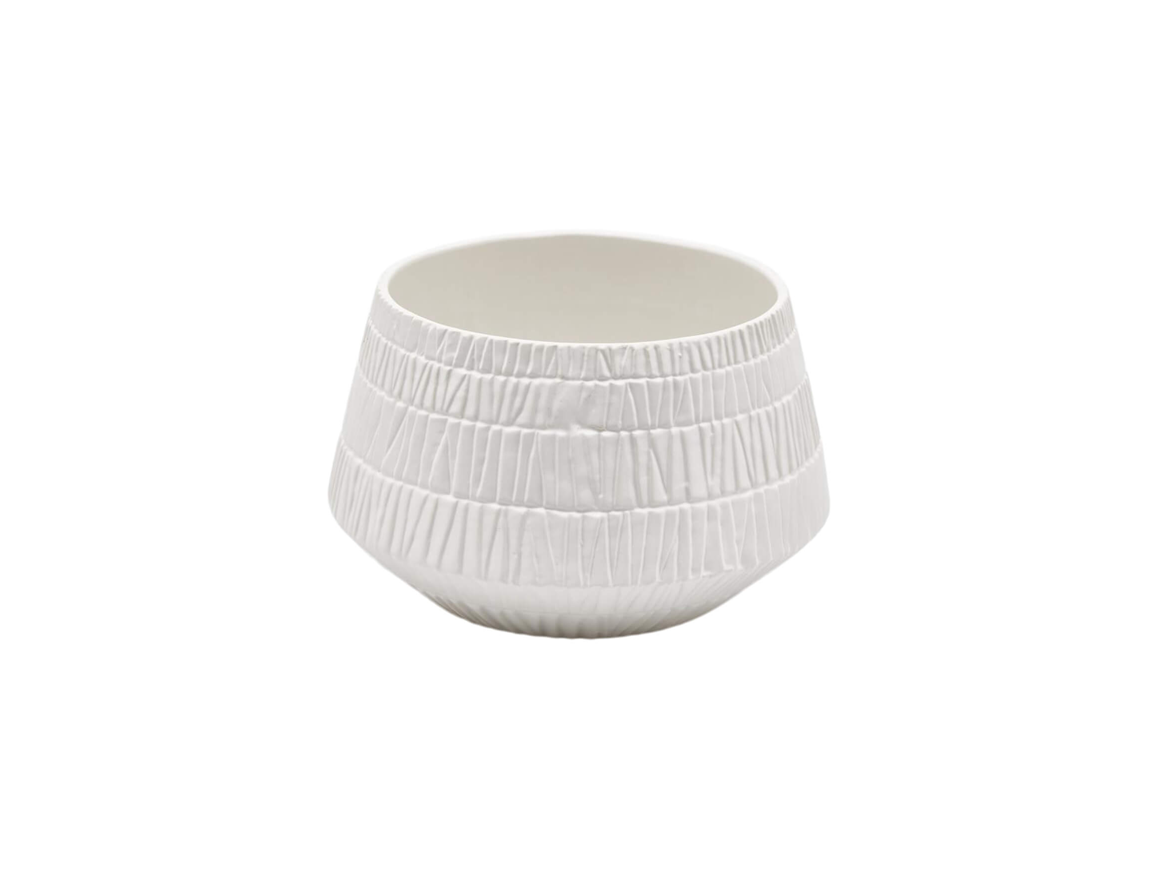 Edg Schale Kratzer-Optik Weiss H: 15 cm Weiss | Schubiger Möbel