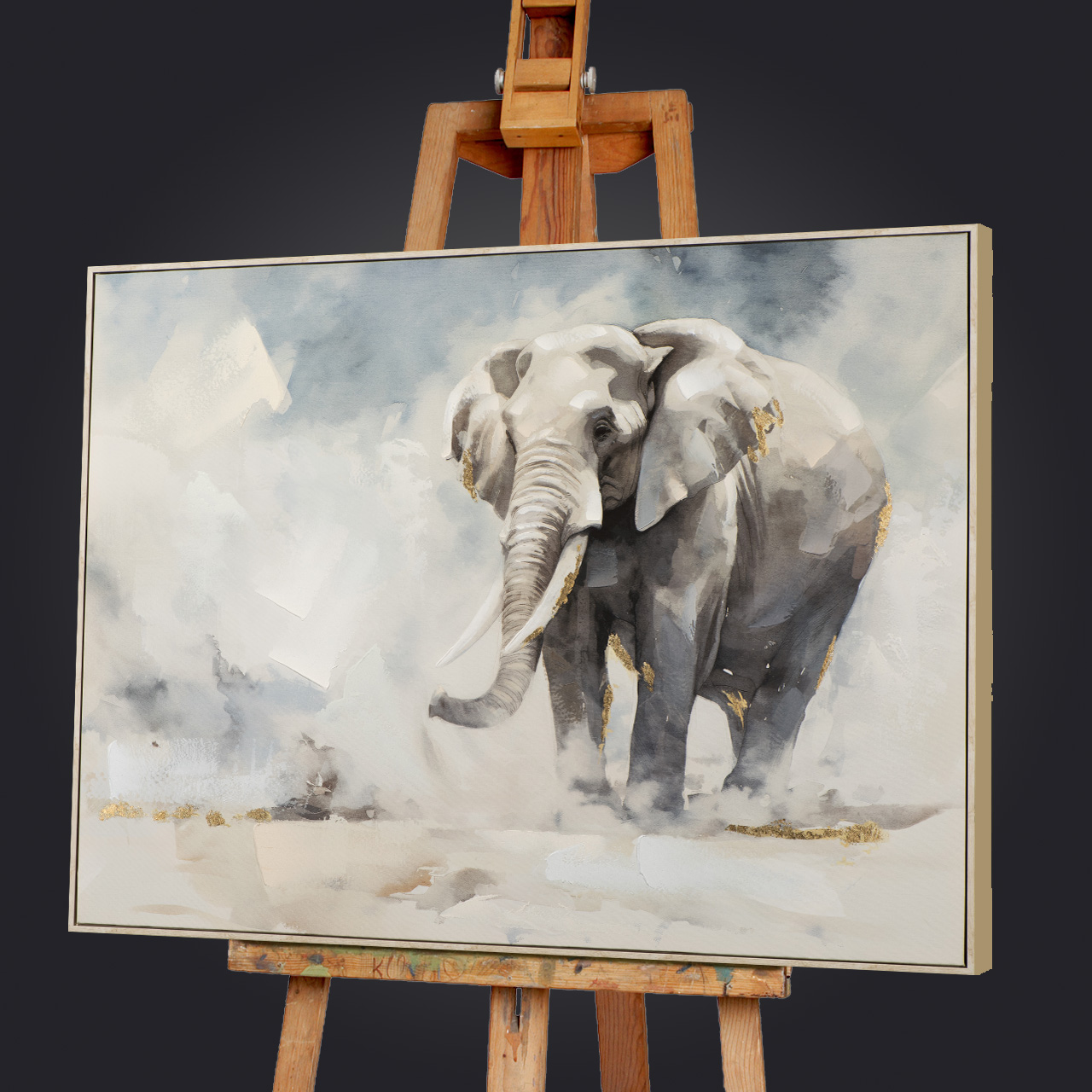 Gemälde-Sand Coloured Elephant-image LAND
