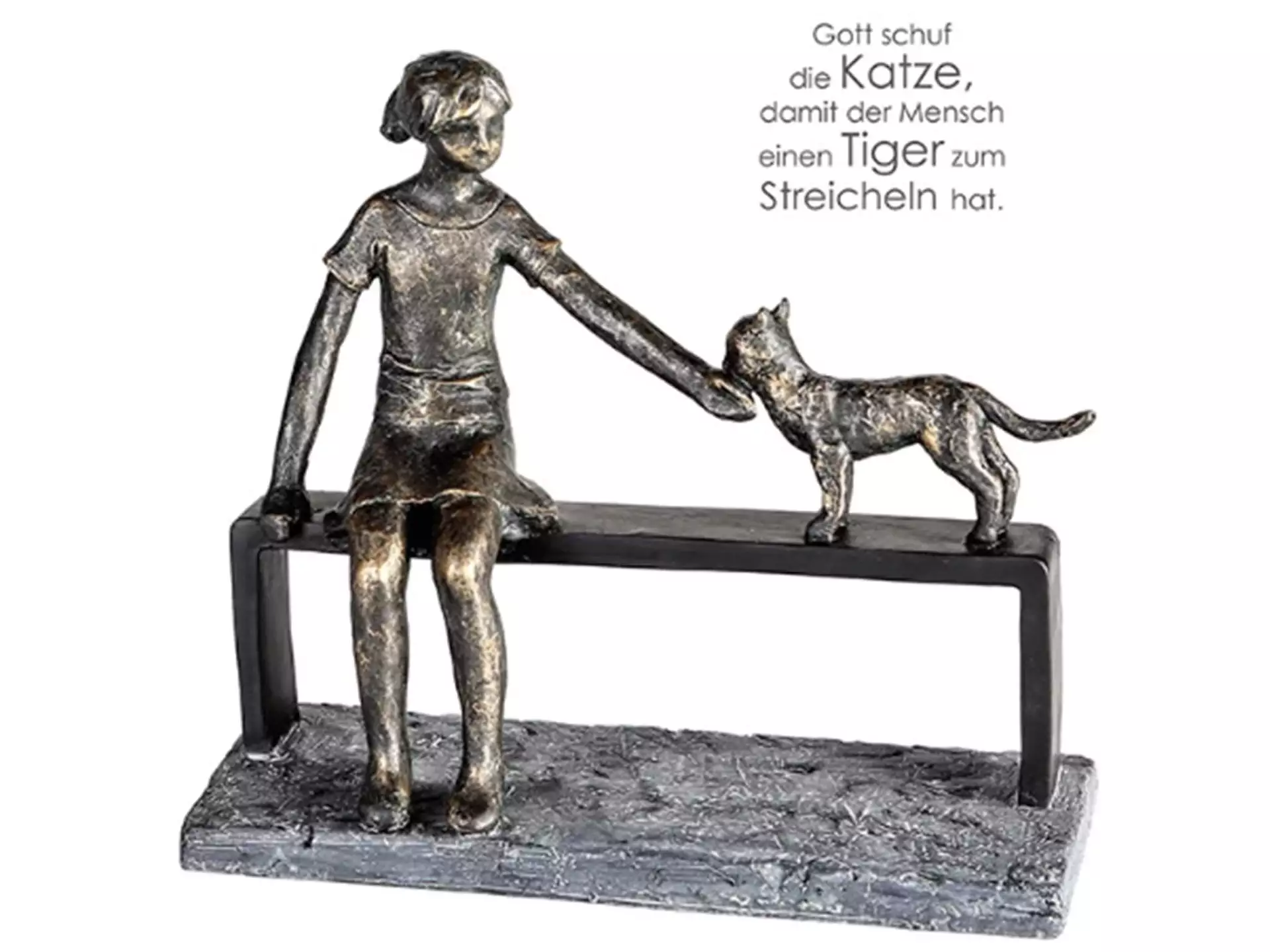 Skulptur Katzenliebe Antikbronze h: 21 cm von Casablanca