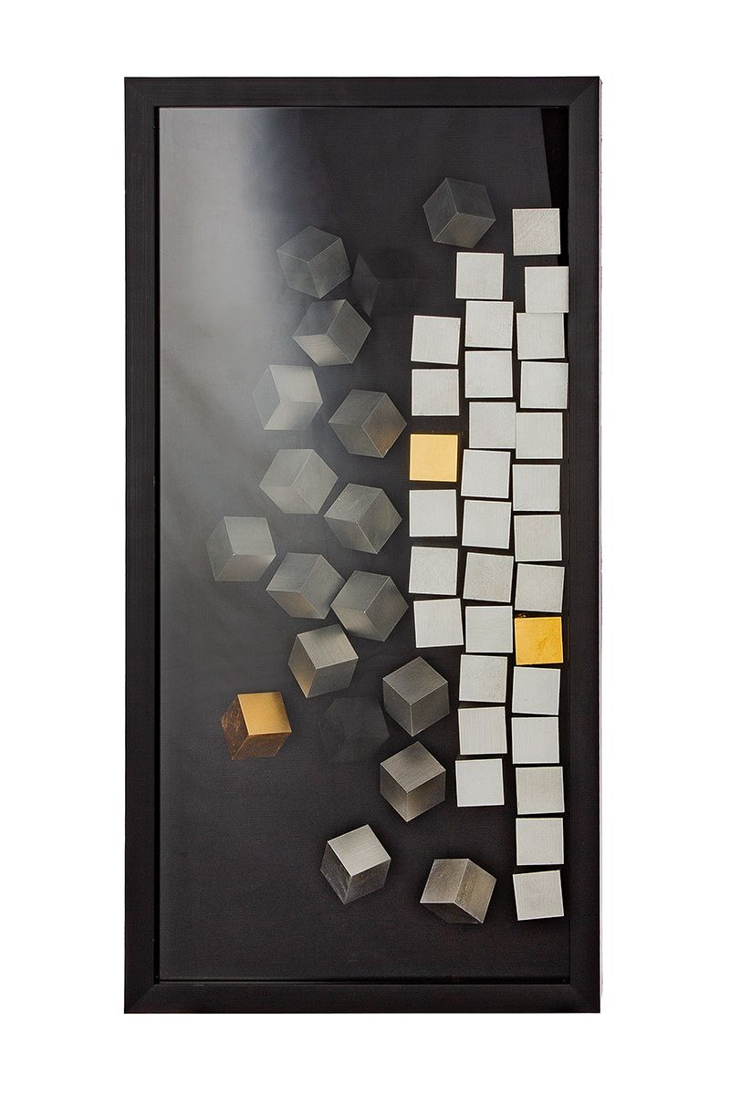 Gilde Bild Cubes, Silber Schwarz H: 80 cm  | Schubiger Möbel