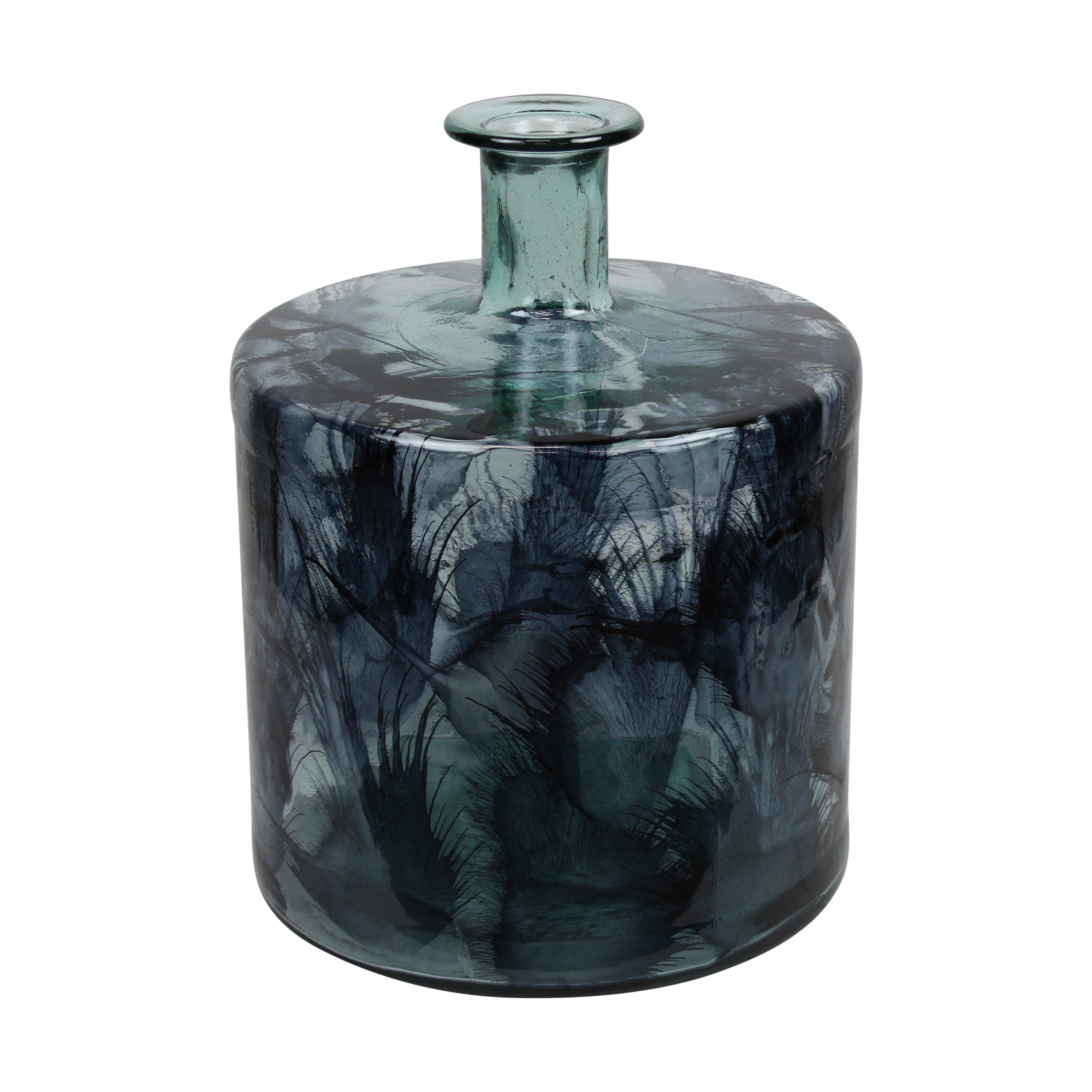 Decofinder Vase Recyclingglas, Blau  | Schubiger Möbel