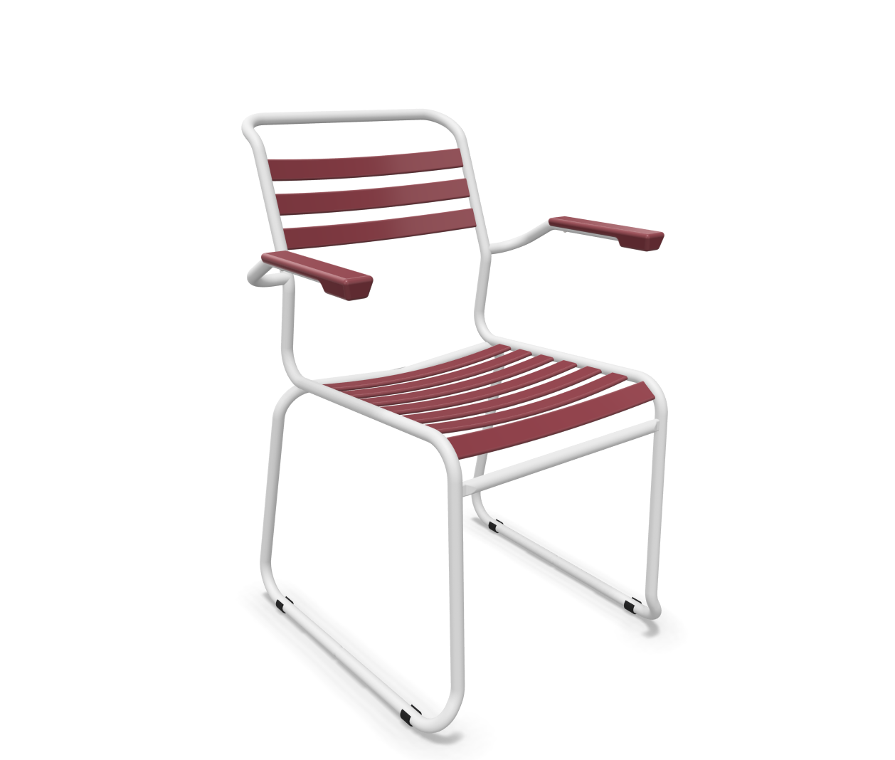 Schaffner Kufen-Lättli-Stuhl Säntis mit Lehne Rot | Schubiger Möbel