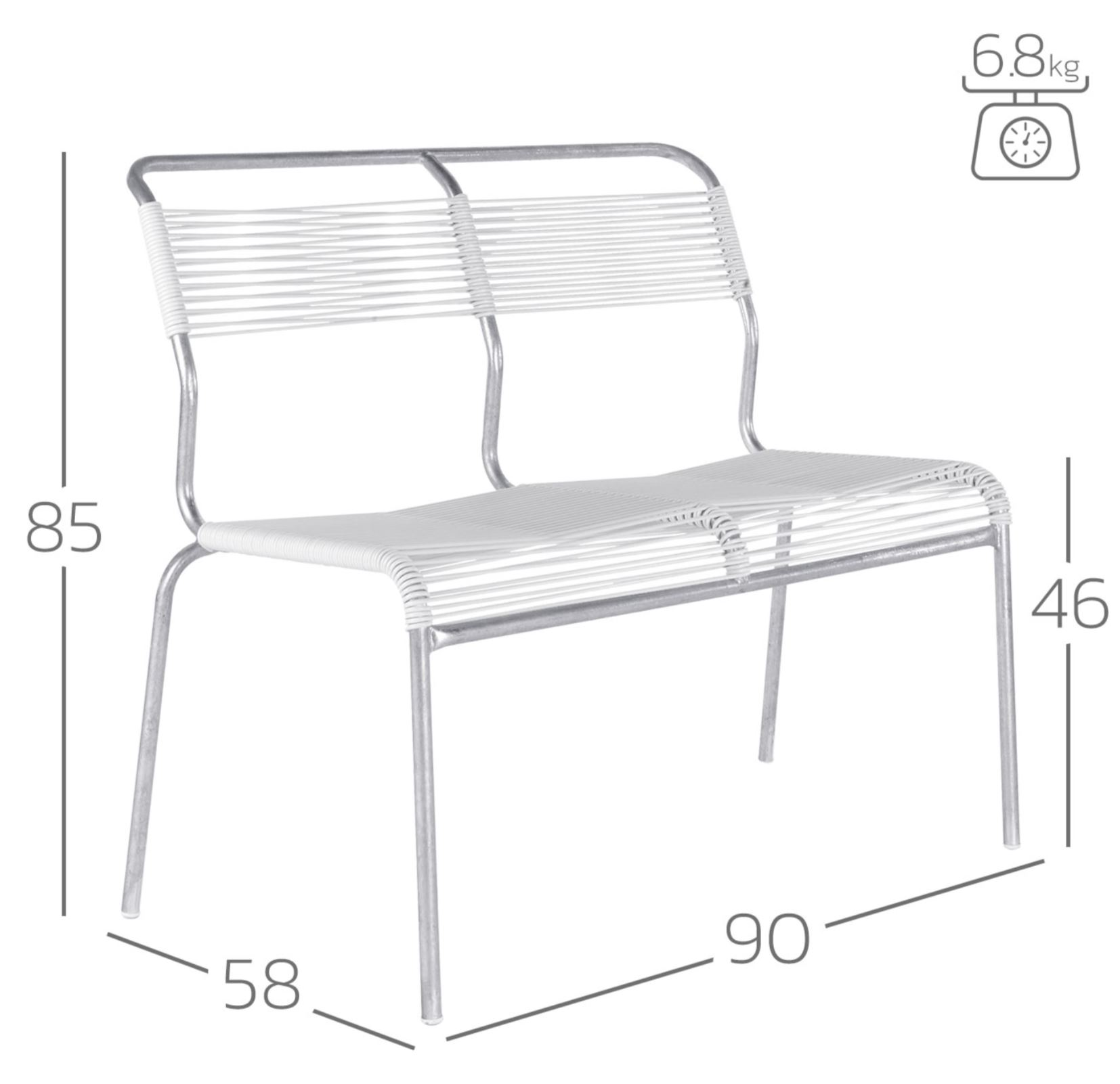 Spaghetti bench Säntis Schaffner / Colour: pastel sand