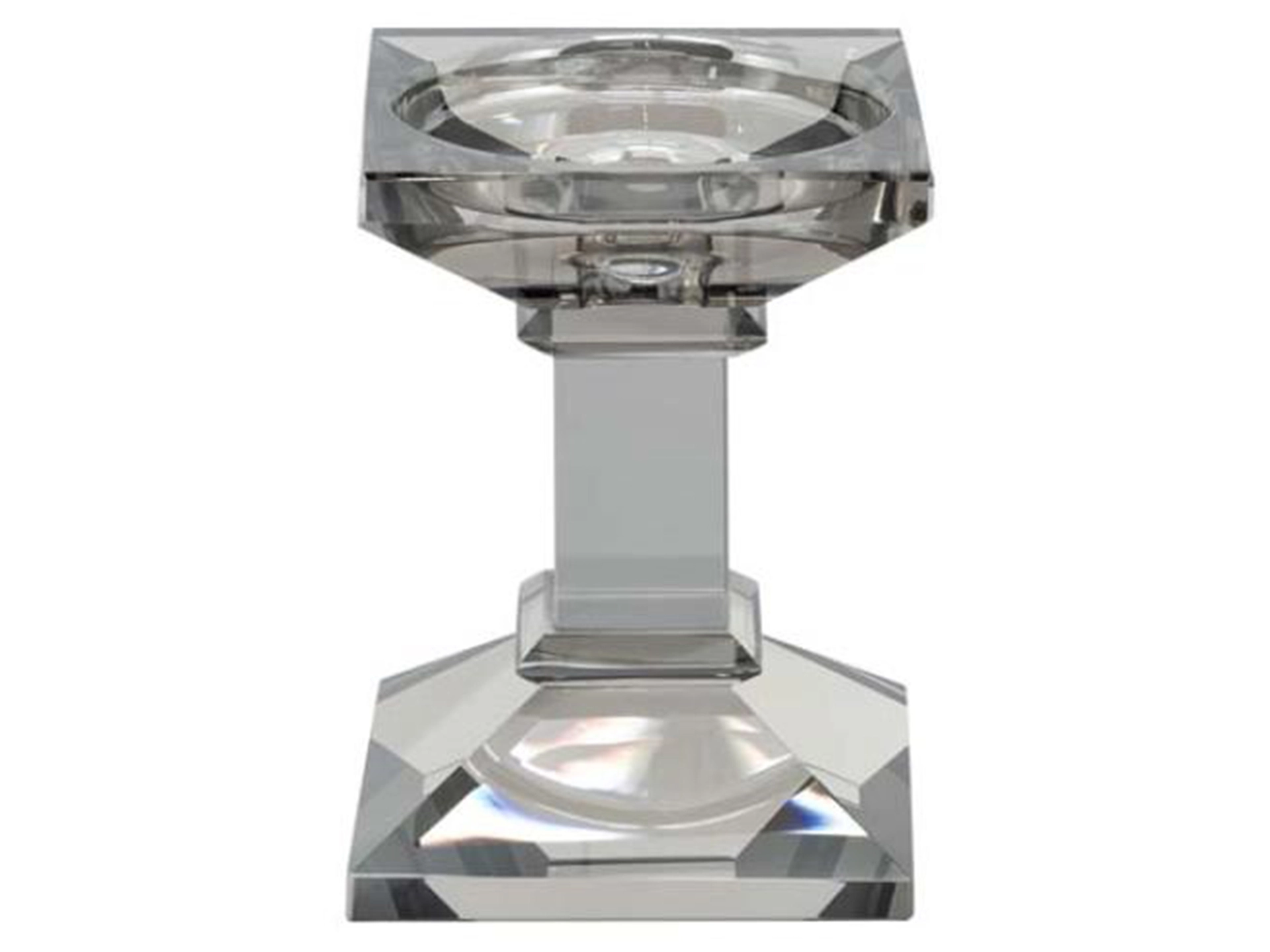 Kerzenständer Kristallglas Grau H: 13 cm Abhika