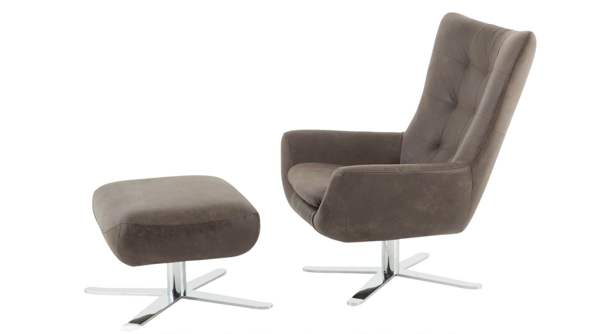 Gutmann Sessel + Hocker Vitoria Braun | Schubiger Möbel