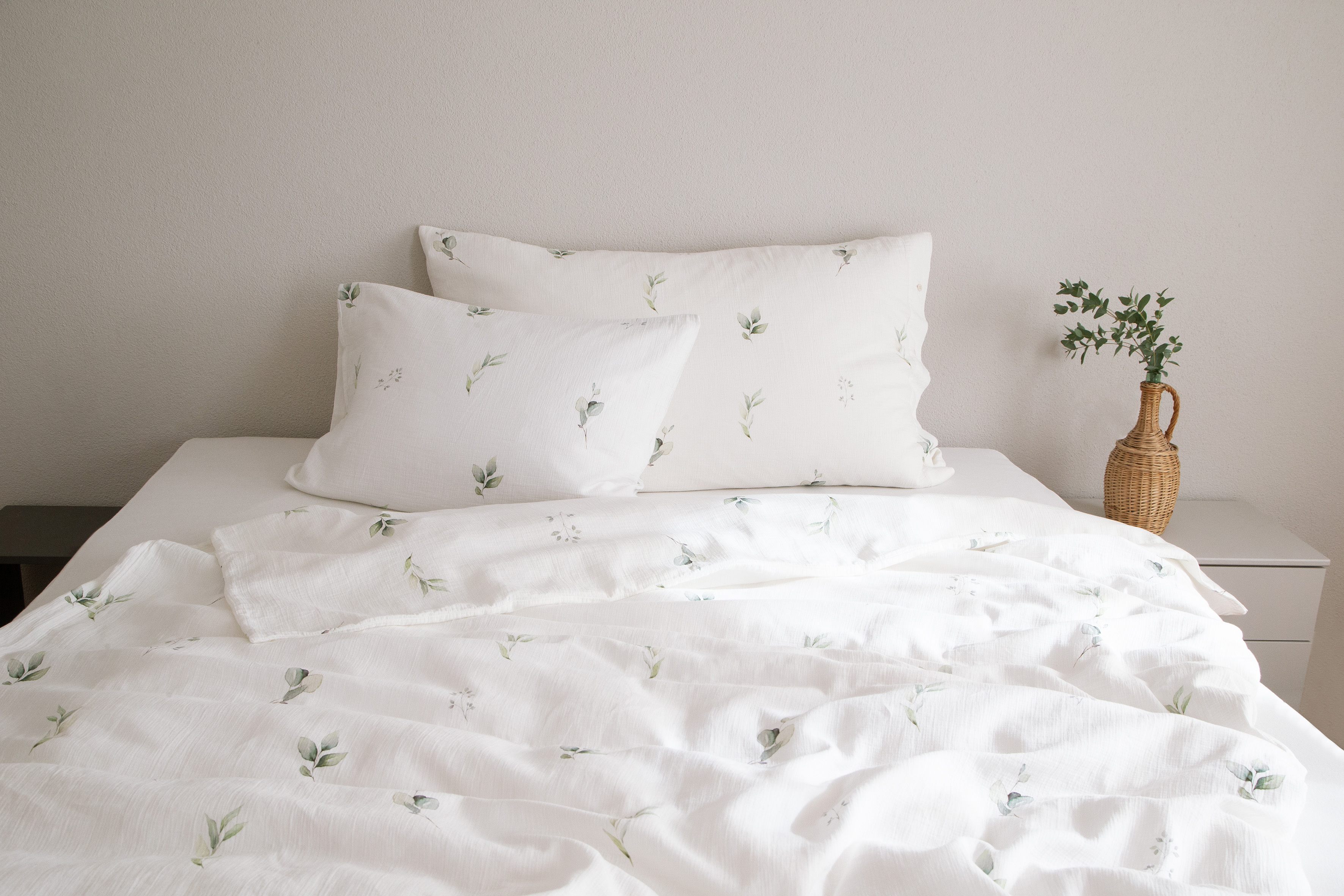 Bettwäsche Alva Weiss/grün B: 160 cm Sander AG