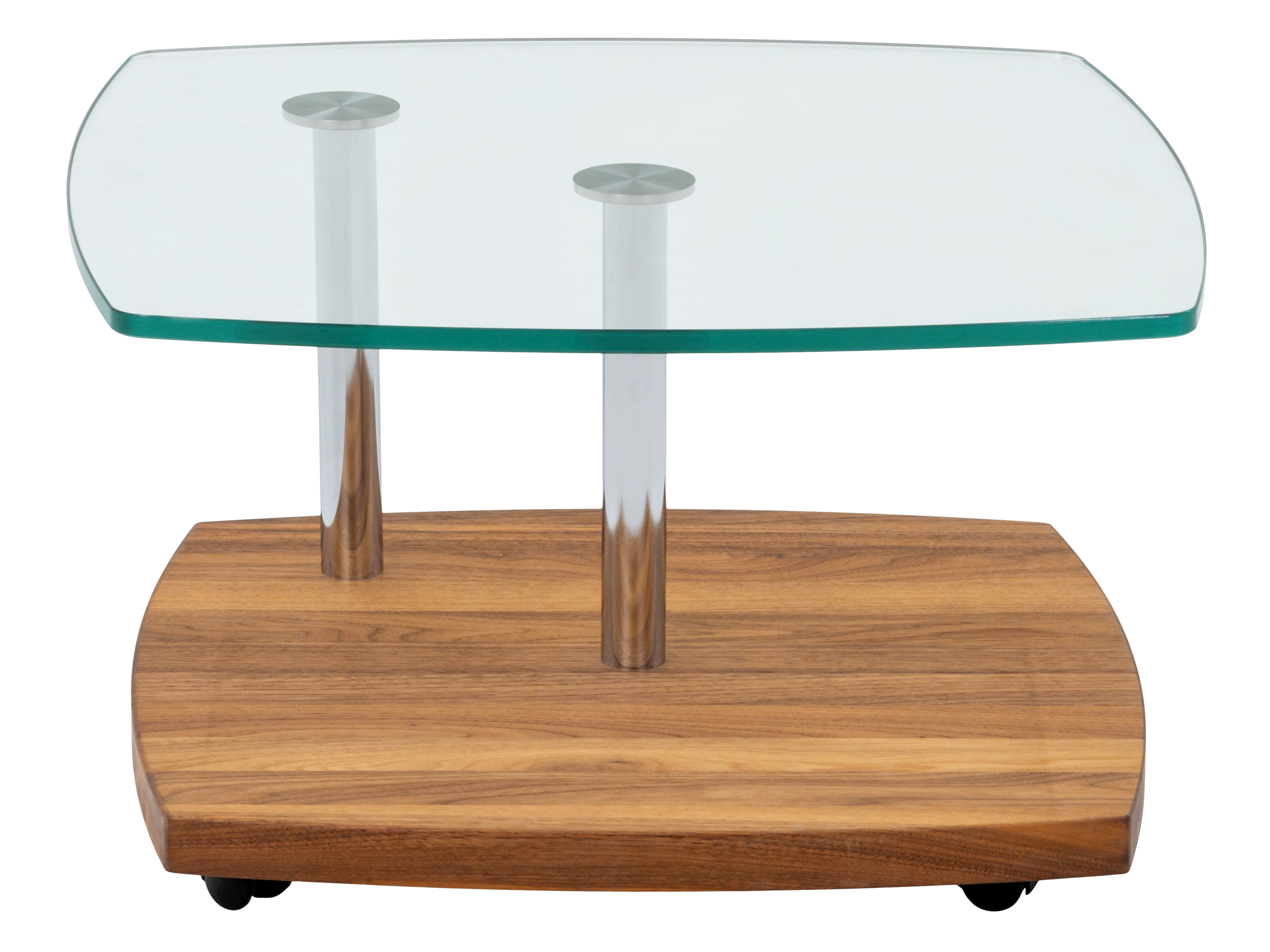 Salontisch Saint-Tropez, Quadratisch, Glas, Nussbaum, b